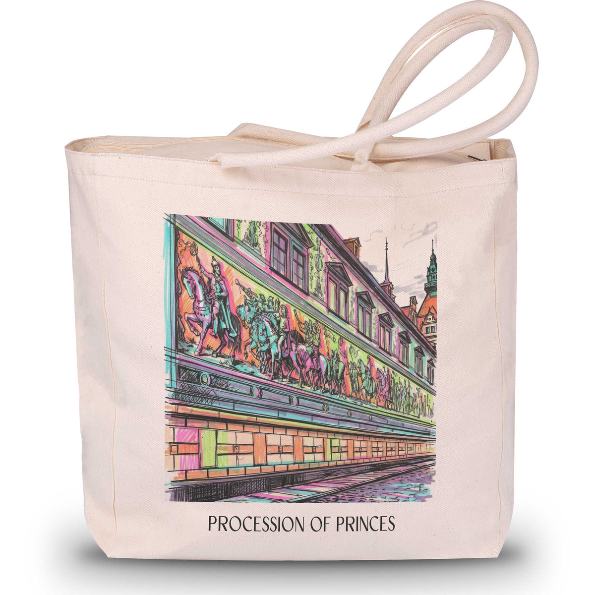Fürstenzug Shopping Tasche - Dresden - Deutschland Tote Bag - Einkaufstasche im Tag Graffiti Stil - favplace