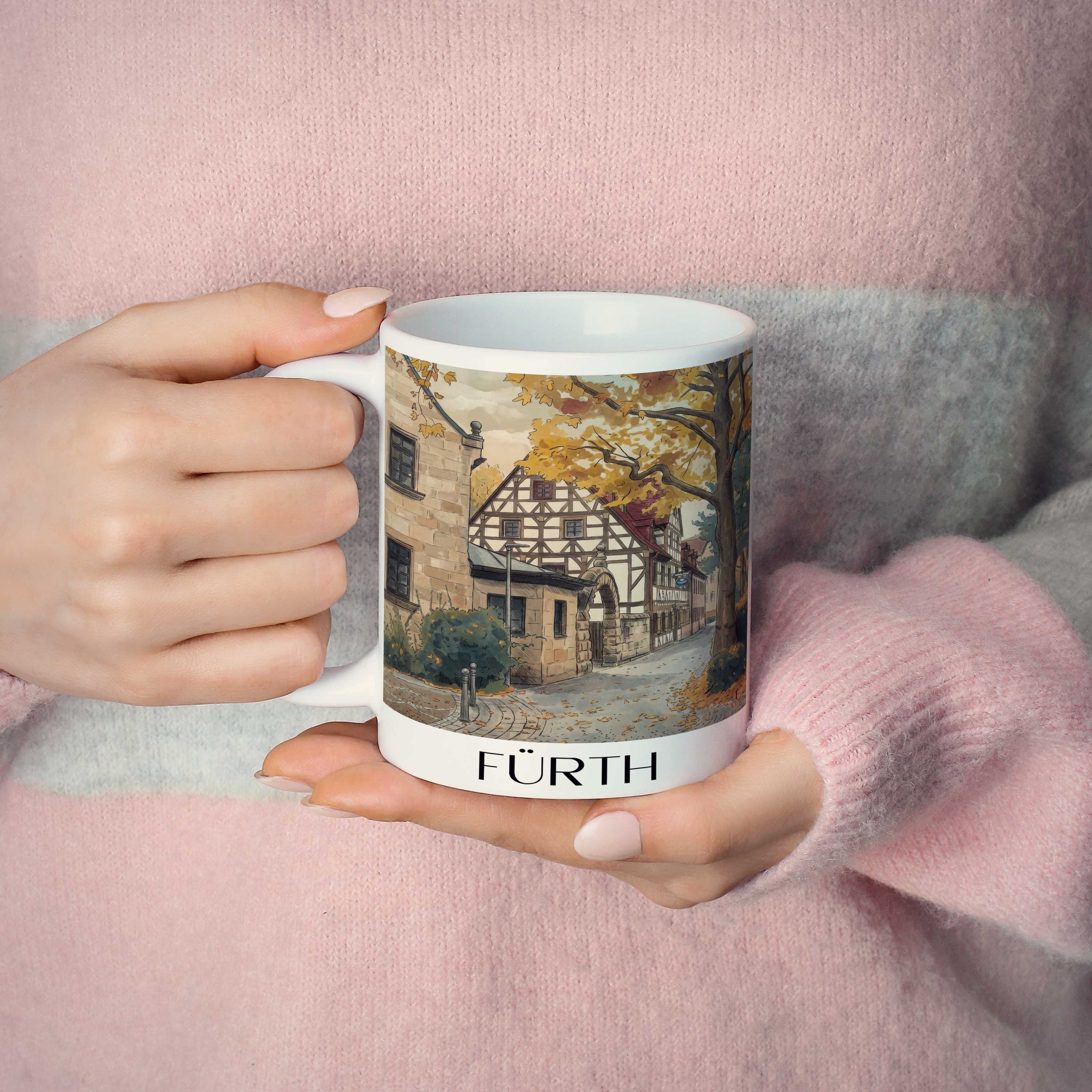 fürth-deutschland-kaffeebecher-aquarell