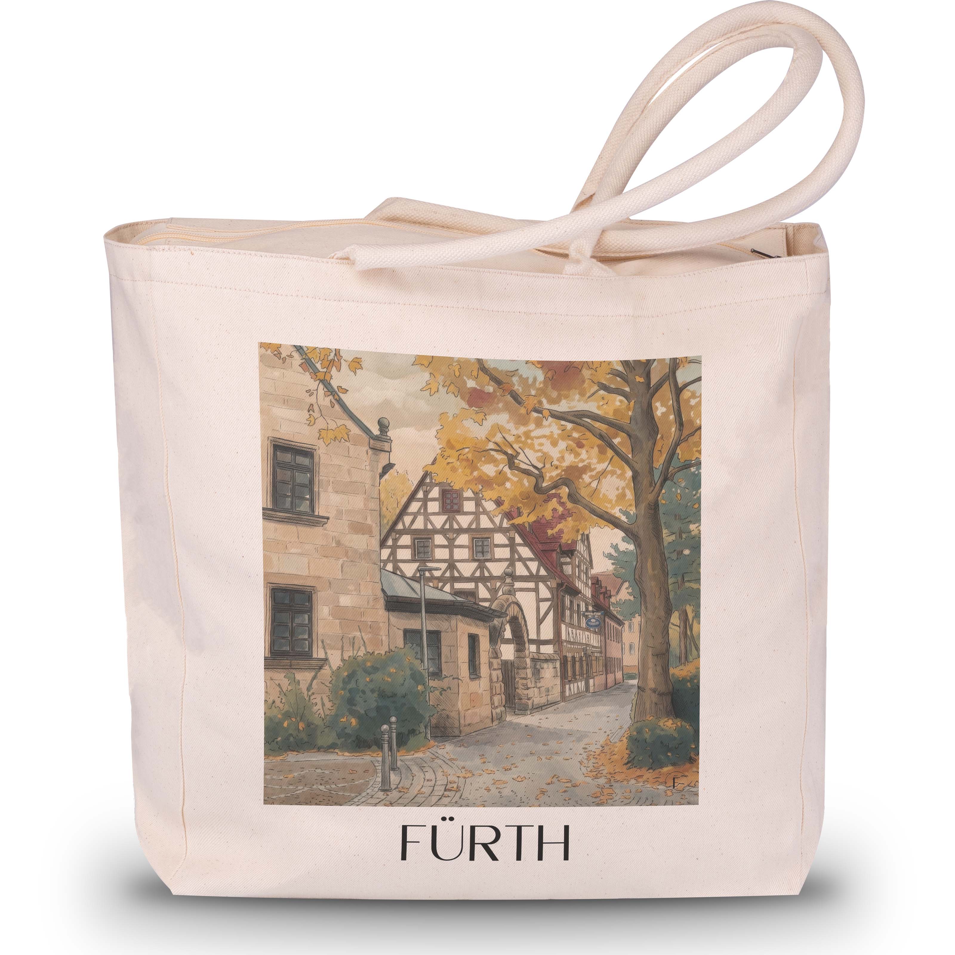 Fürth - Deutschland Tote Bag - Einkaufstasche im Aquarell Stil - favplace