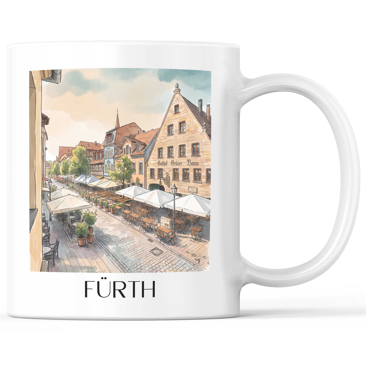 fürth-mittelfranken-deutschland-kaffeebecher-aquarell