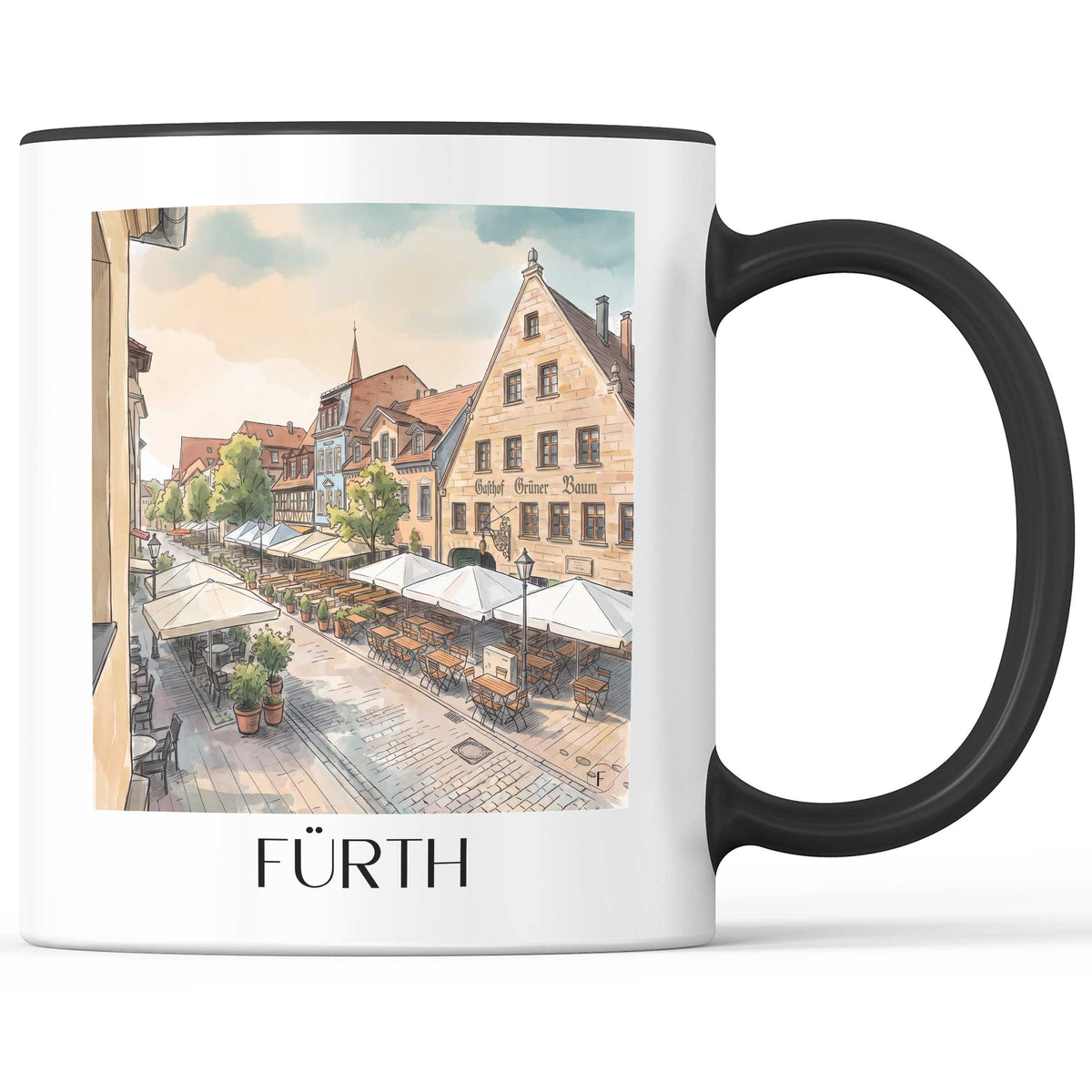 fürth-mittelfranken-deutschland-kaffeebecher-aquarell