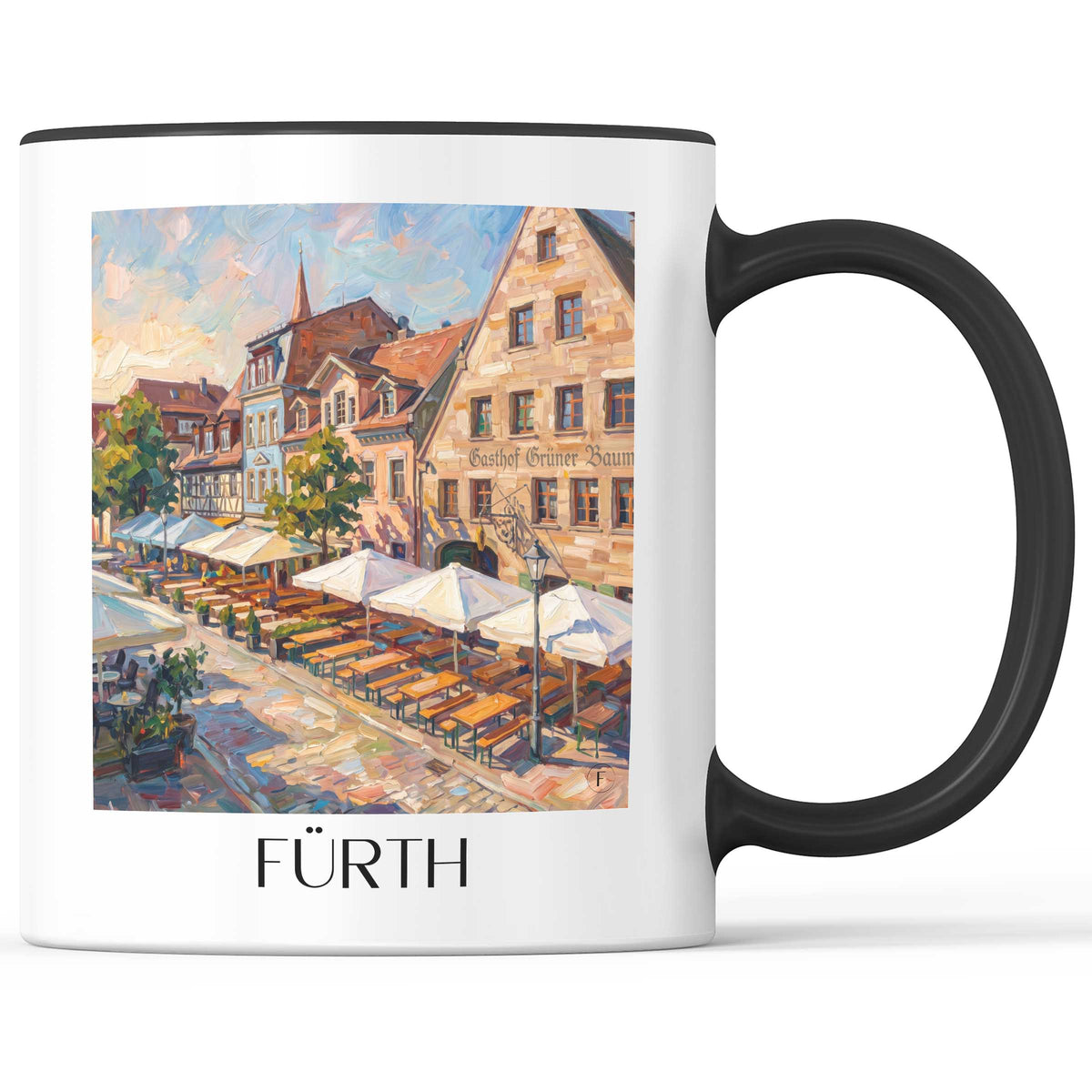 Fürth Kaffeebecher - Mittelfranken - Deutschland Becher - Kaffeetasse im Ölgemälde Stil - favplace