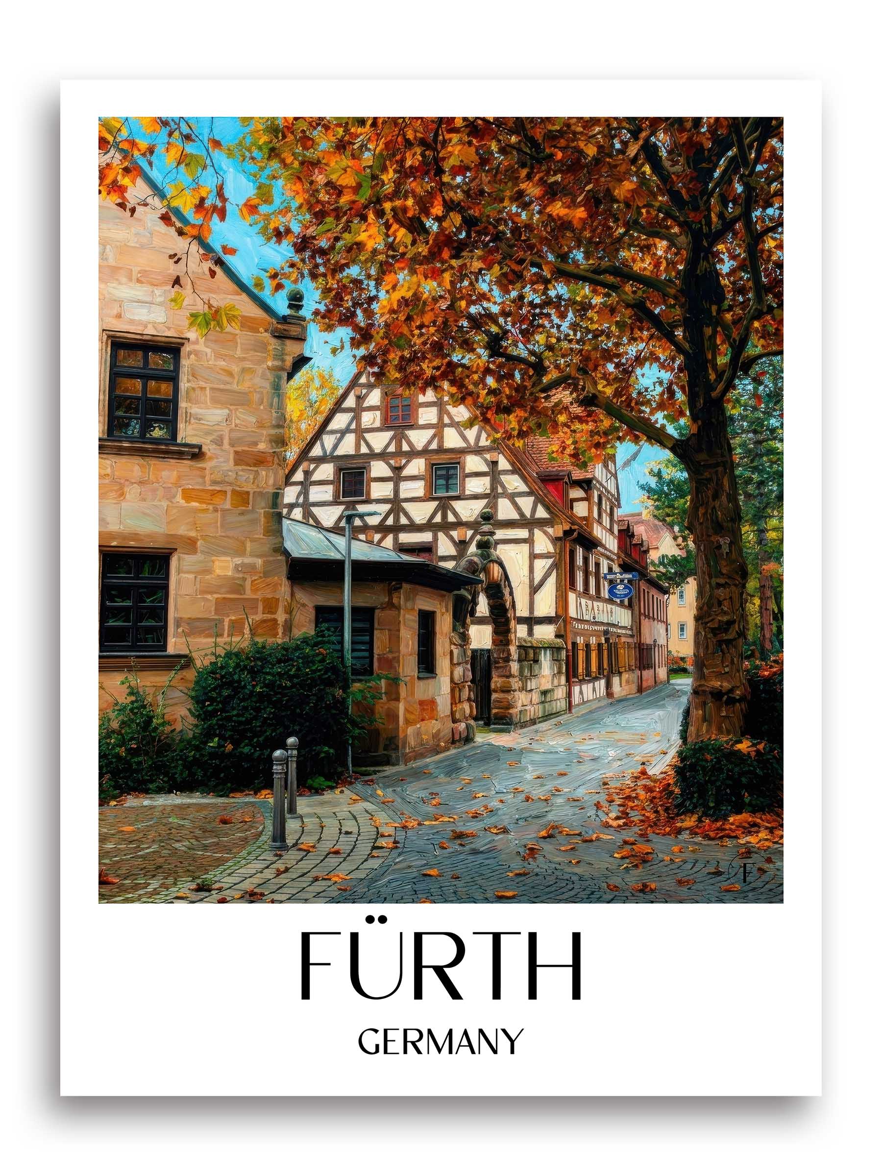 Fürth Poster - - Deutschland Kunstdruck - Ölgemälde von A4 bis A1 - favplace