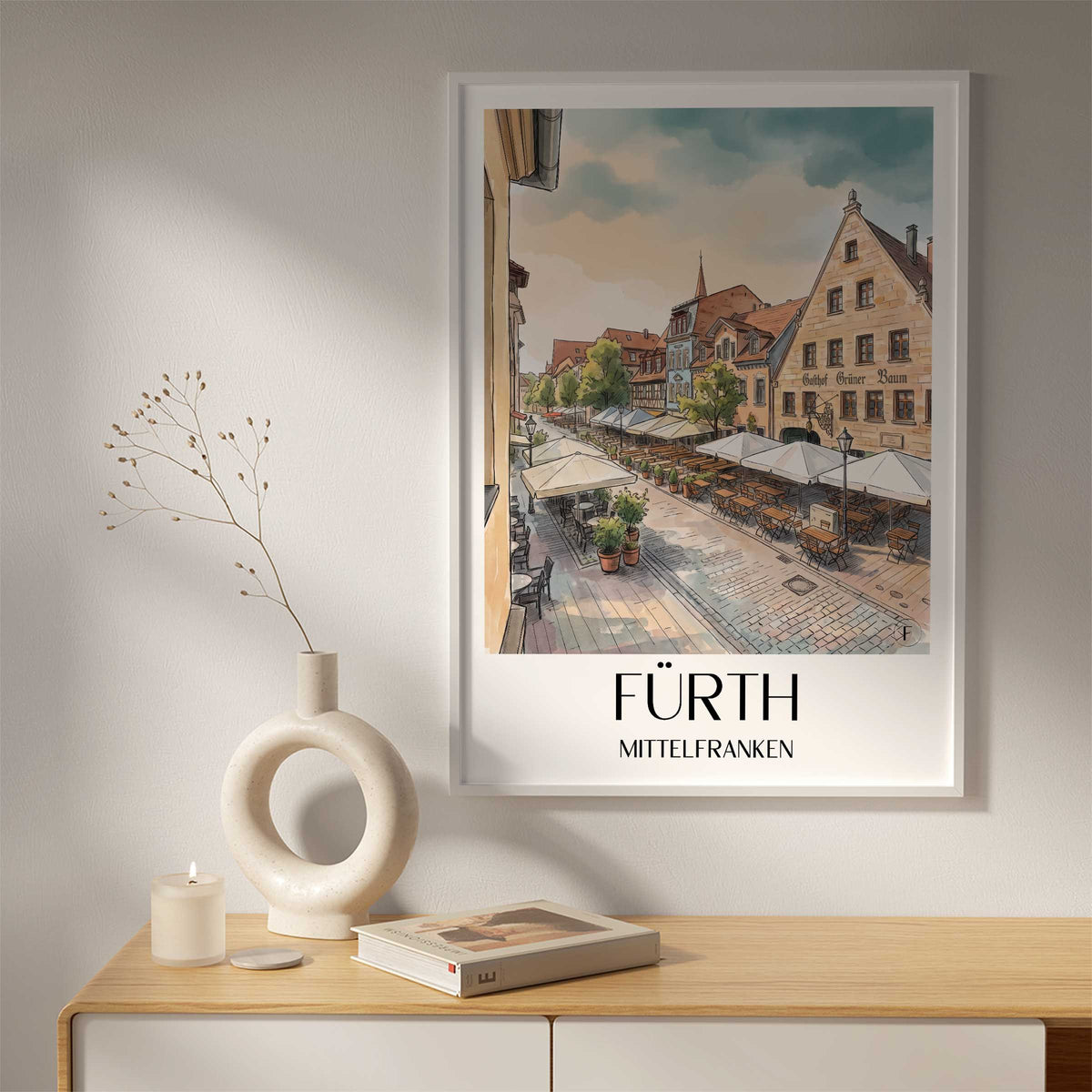 fürth-mittelfranken-deutschland-poster-aquarell