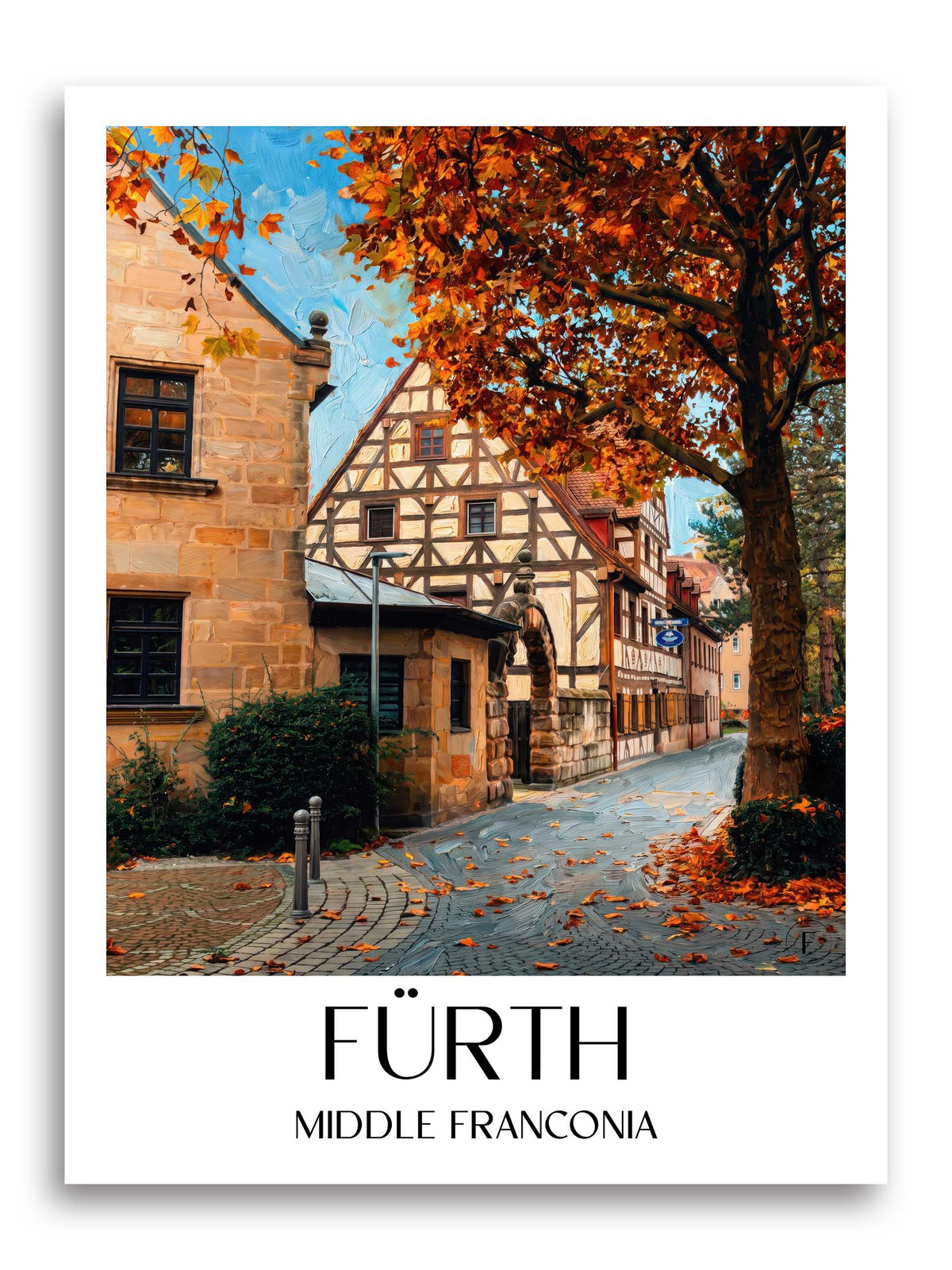Fürth Poster - Mittelfranken - Deutschland Kunstdruck - Ölgemälde von A4 bis A1 - favplace