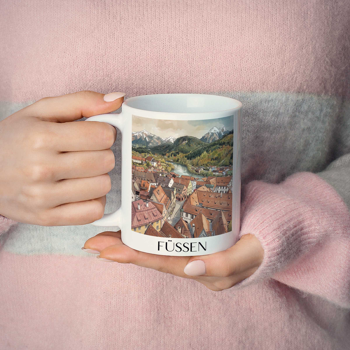 füssen-ostallgäu-deutschland-kaffeebecher-aquarell