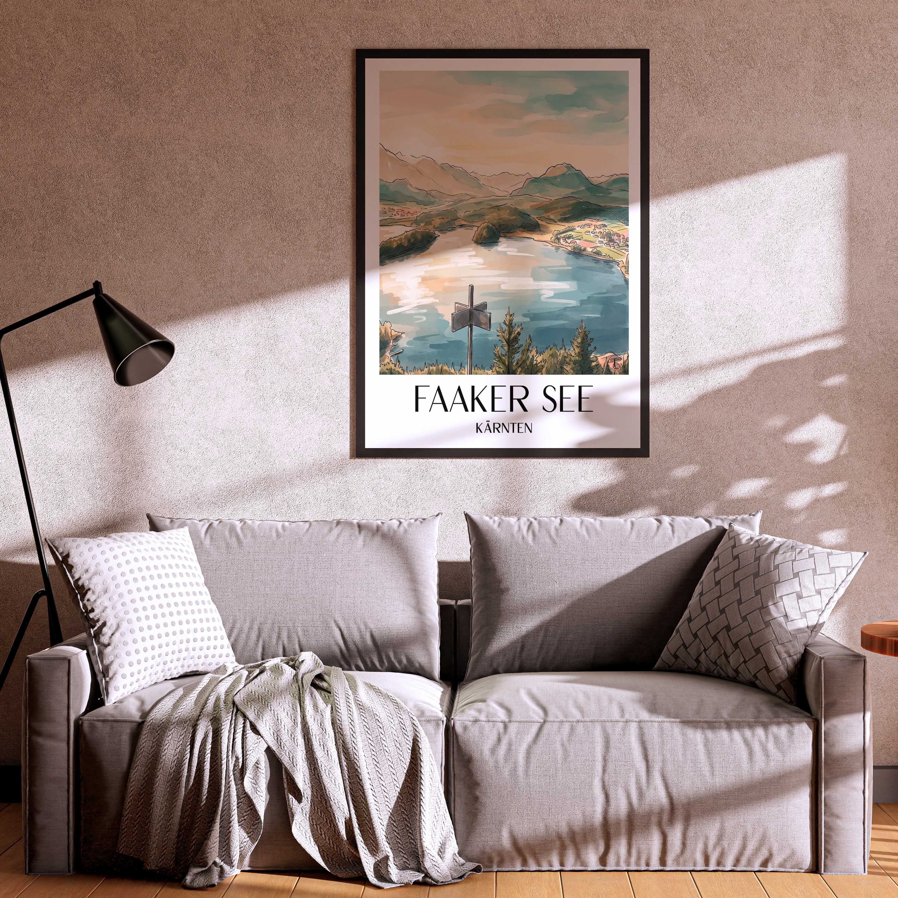 faaker-see-kärnten-österreich-poster-aquarell