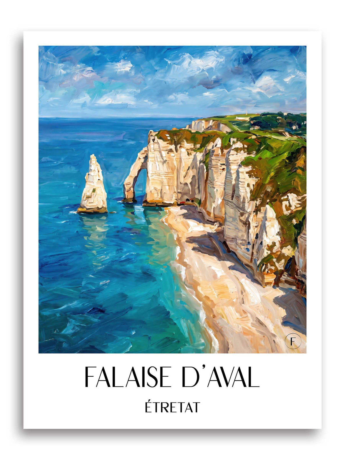 Falaise d'Aval Poster - Étretat - Frankreich Kunstdruck - Ölgemälde von A4 bis A1 - favplace