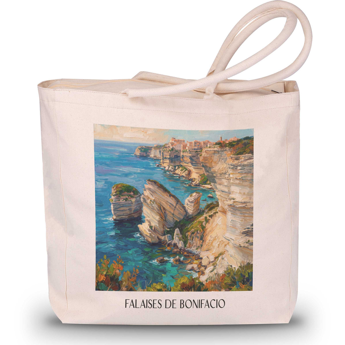 falaises-de-bonifacio-korsika-frankreich-einkaufstasche-oil-painting-oelgemaelde