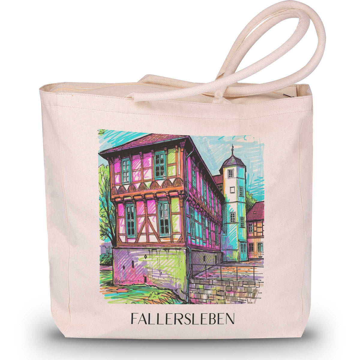 Fallersleben Shopping Tasche - Wolfsburg - Deutschland Tote Bag - Einkaufstasche im Tag Graffiti Stil - favplace