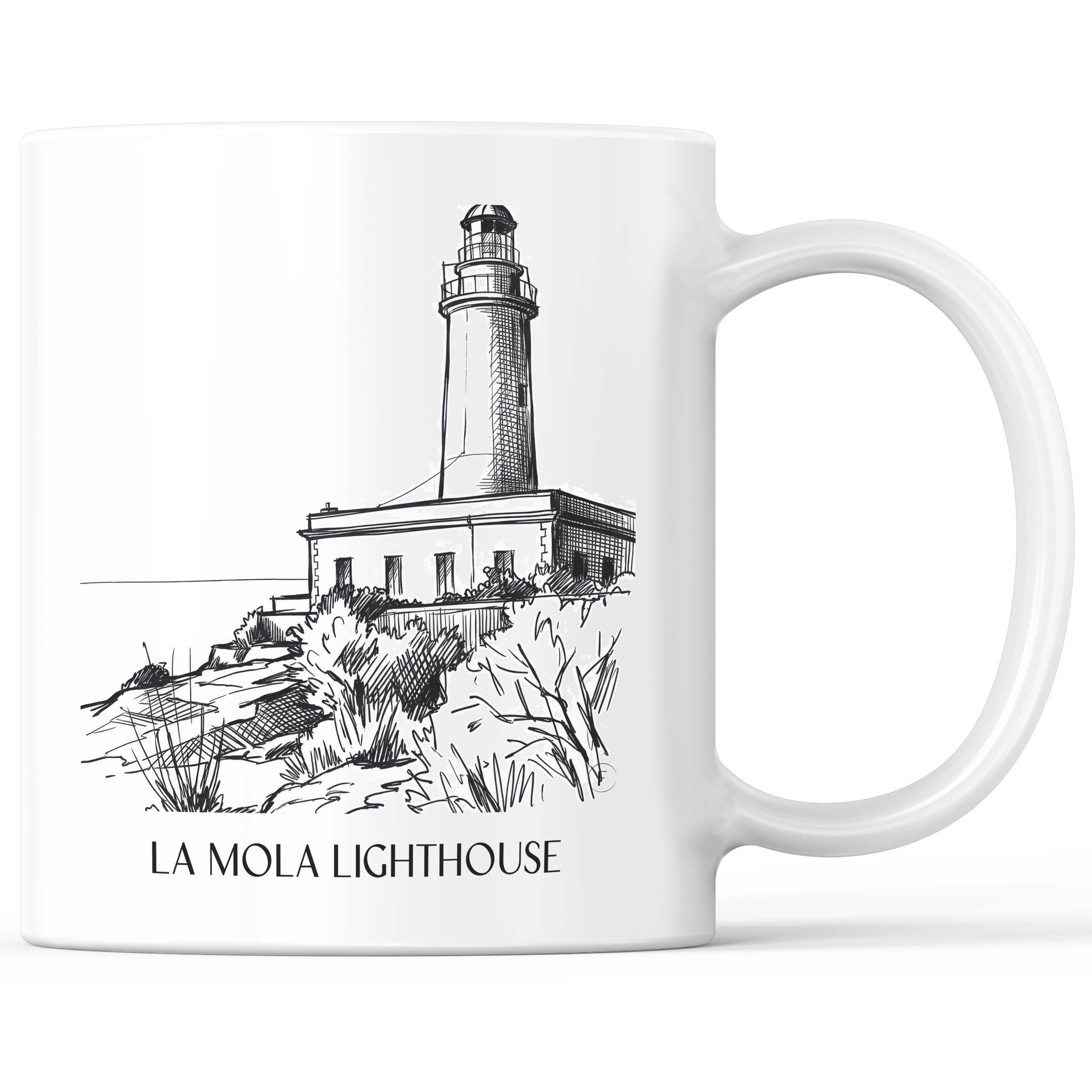 Far de la Mola Kaffeebecher - Formentera - Spanien Becher - Kaffeetasse im Skizze Stil - favplace