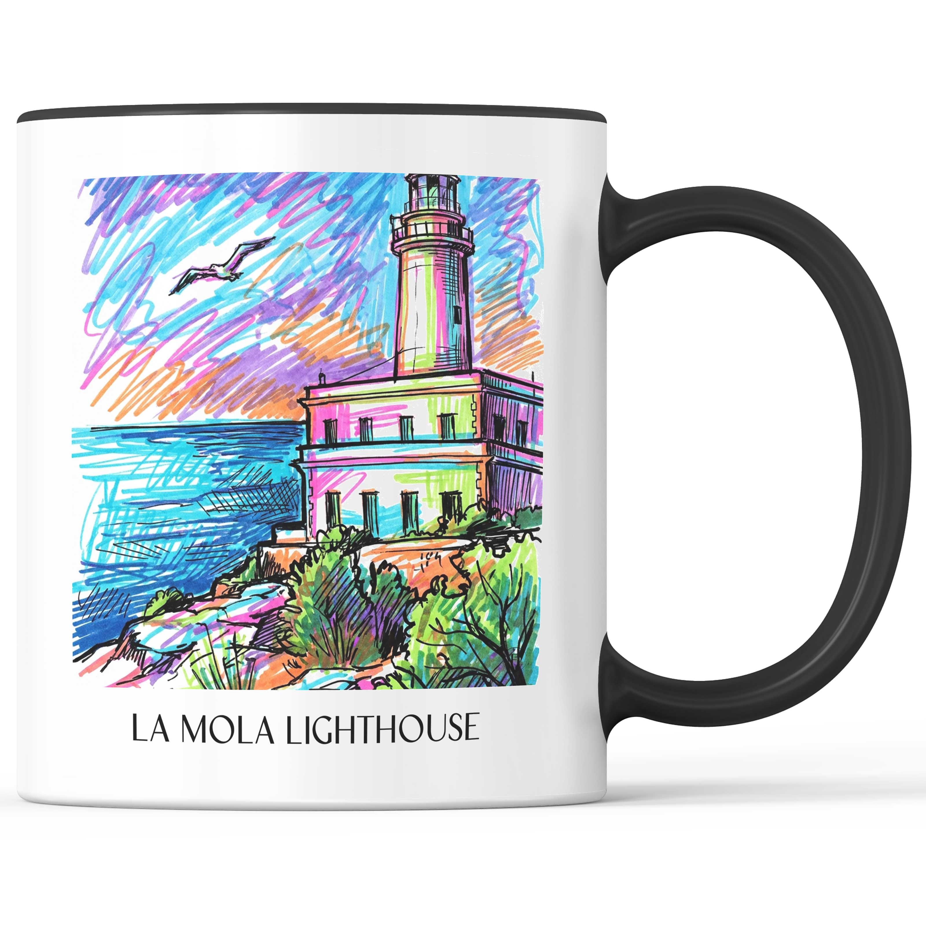 Far de la Mola Kaffeebecher - Formentera - Spanien Becher - Kaffeetasse im Tag Graffiti Stil - favplace
