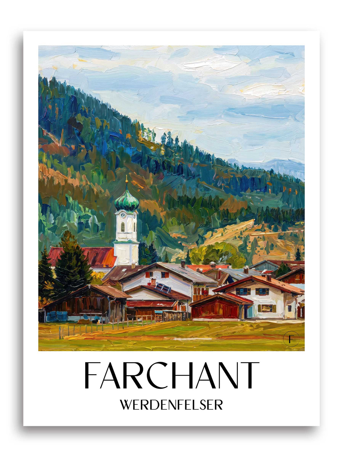 Farchant Poster - Werdenfelser - Deutschland Kunstdruck - Ölgemälde von A4 bis A1 - favplace