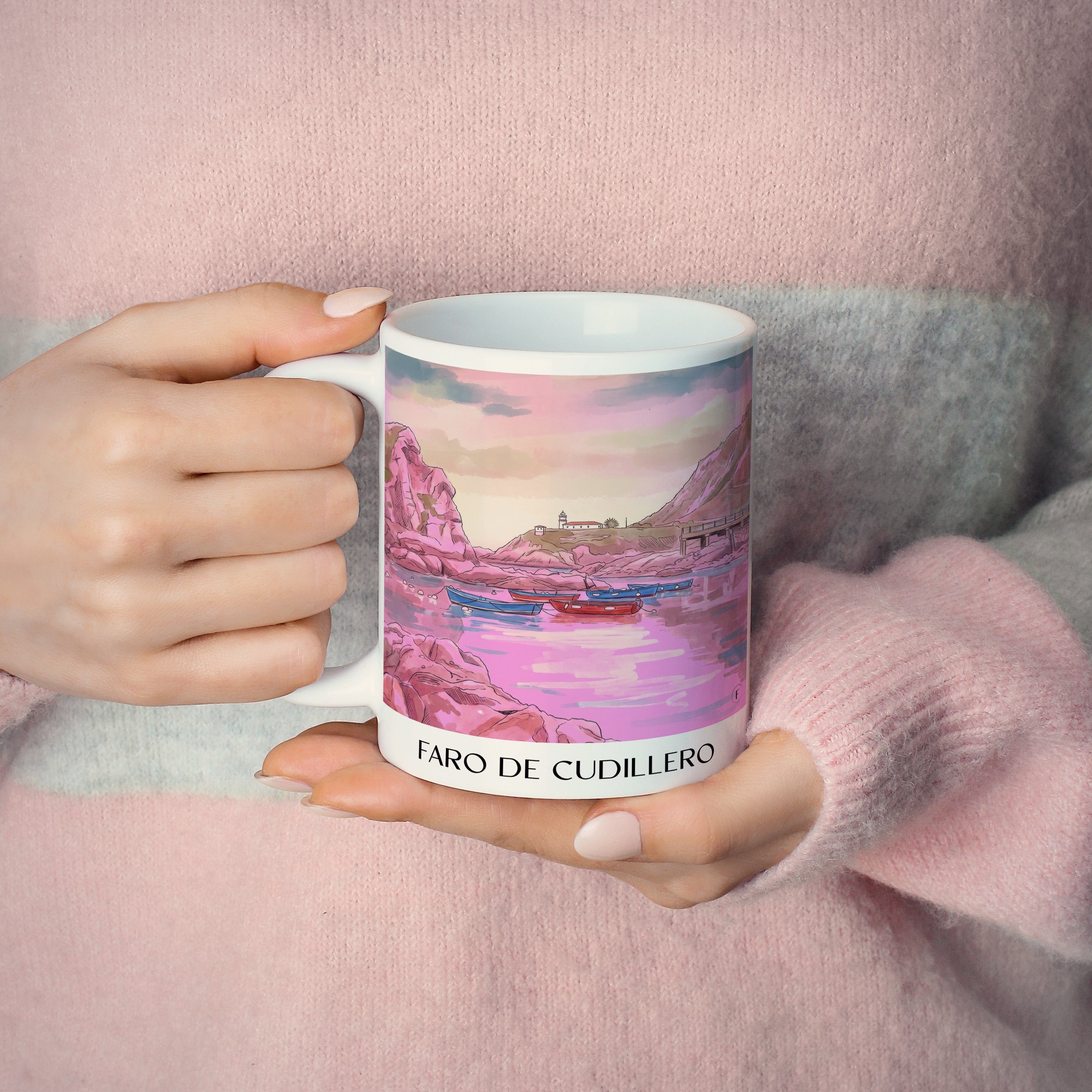 faro-de-cudillero-spanien-spanien-kaffeebecher-aquarell-pink-rosa
