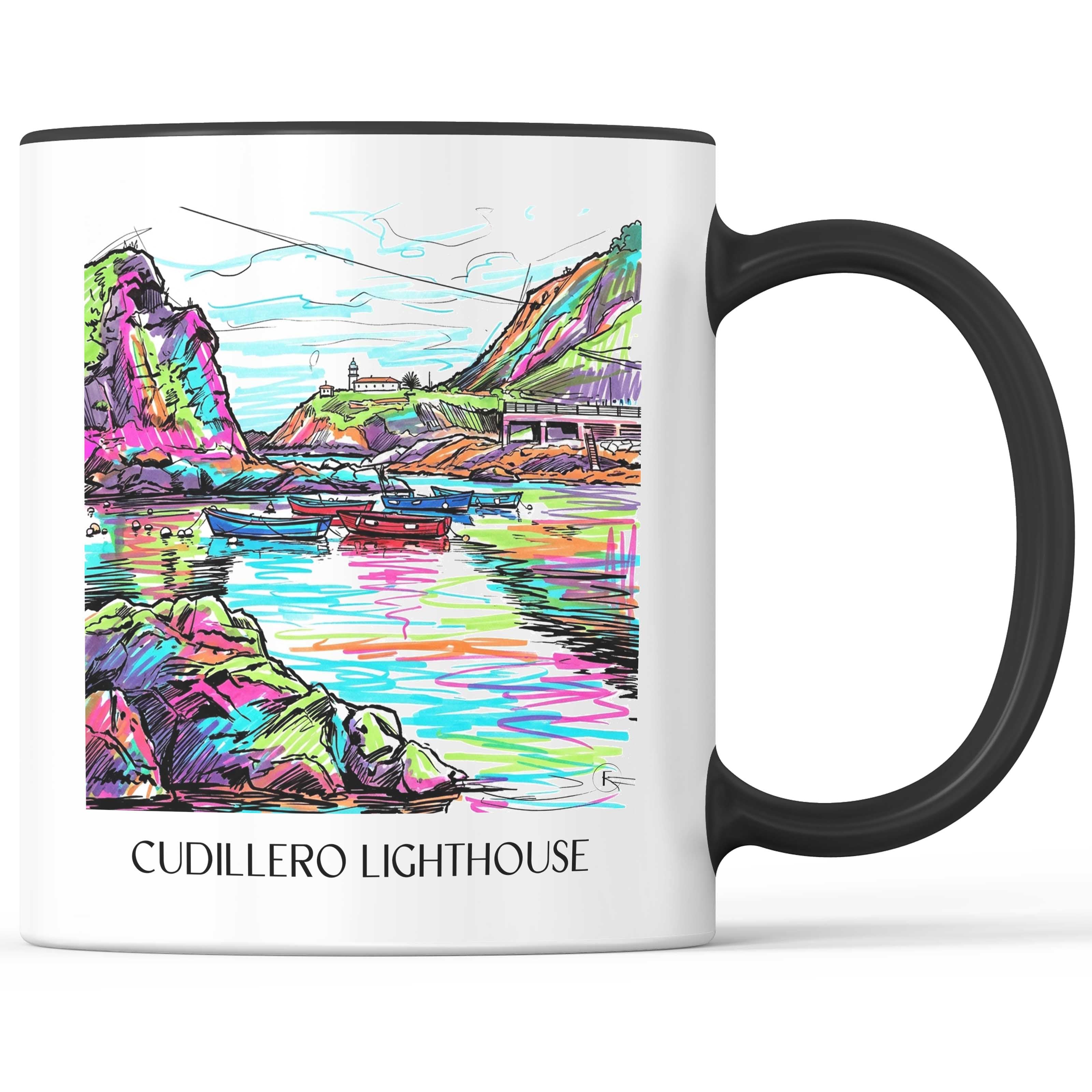 Faro de Cudillero Kaffeebecher - Spanien - Spanien Becher - Kaffeetasse im Tag Graffiti Stil - favplace