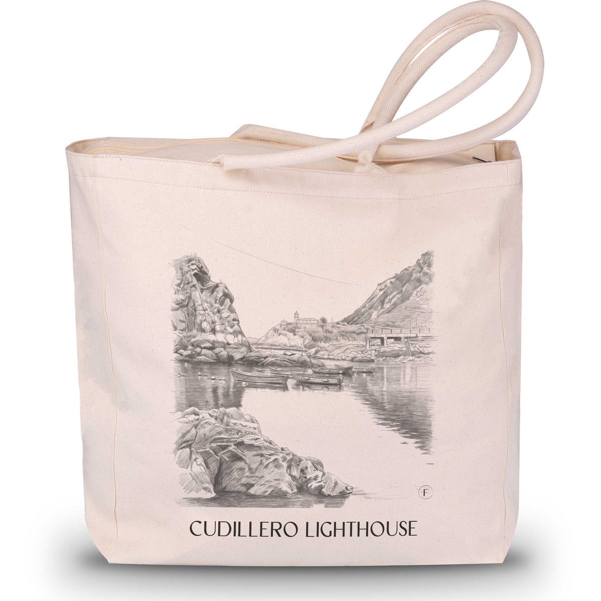 Faro de Cudillero Shopping Tasche - Spanien - Spanien Tote Bag - Einkaufstasche im Zeichnung Stil - favplace