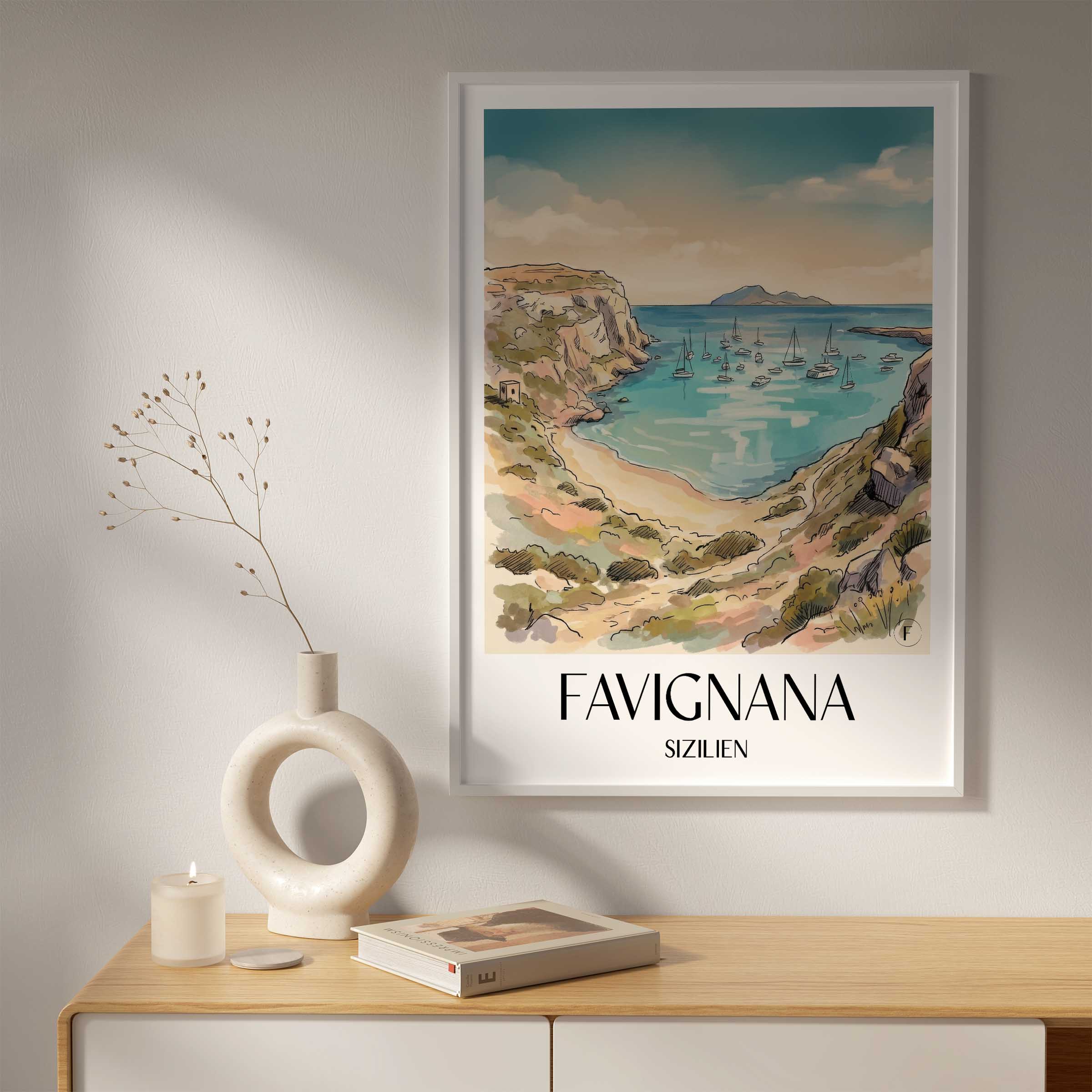 favignana-sizilien-italien-poster-aquarell