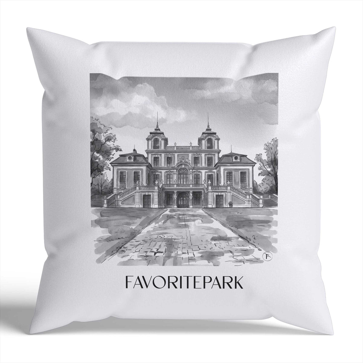 favoritepark-ludwigsburg-deutschland-kissenbezug-aquarell-schwarz-weiss