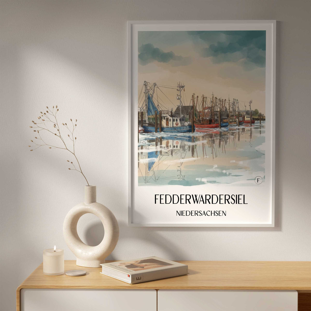 fedderwardersiel-niedersachsen-deutschland-poster-aquarell