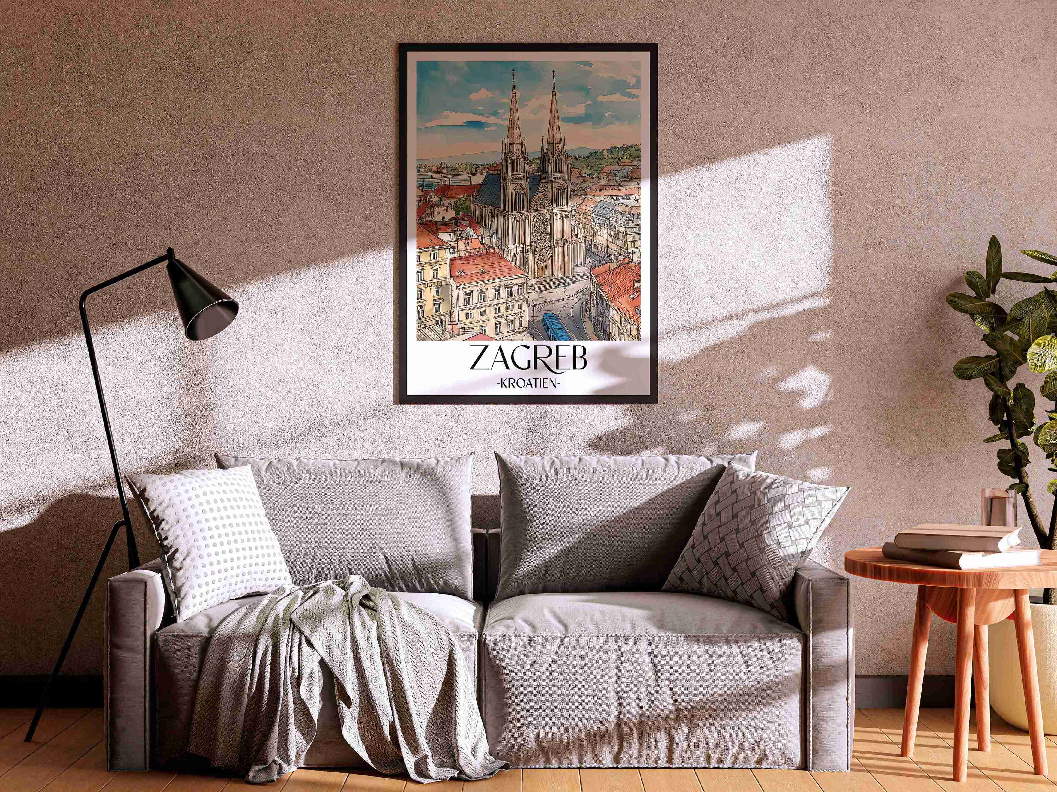 zagreb-kroatien-poster-aquarell