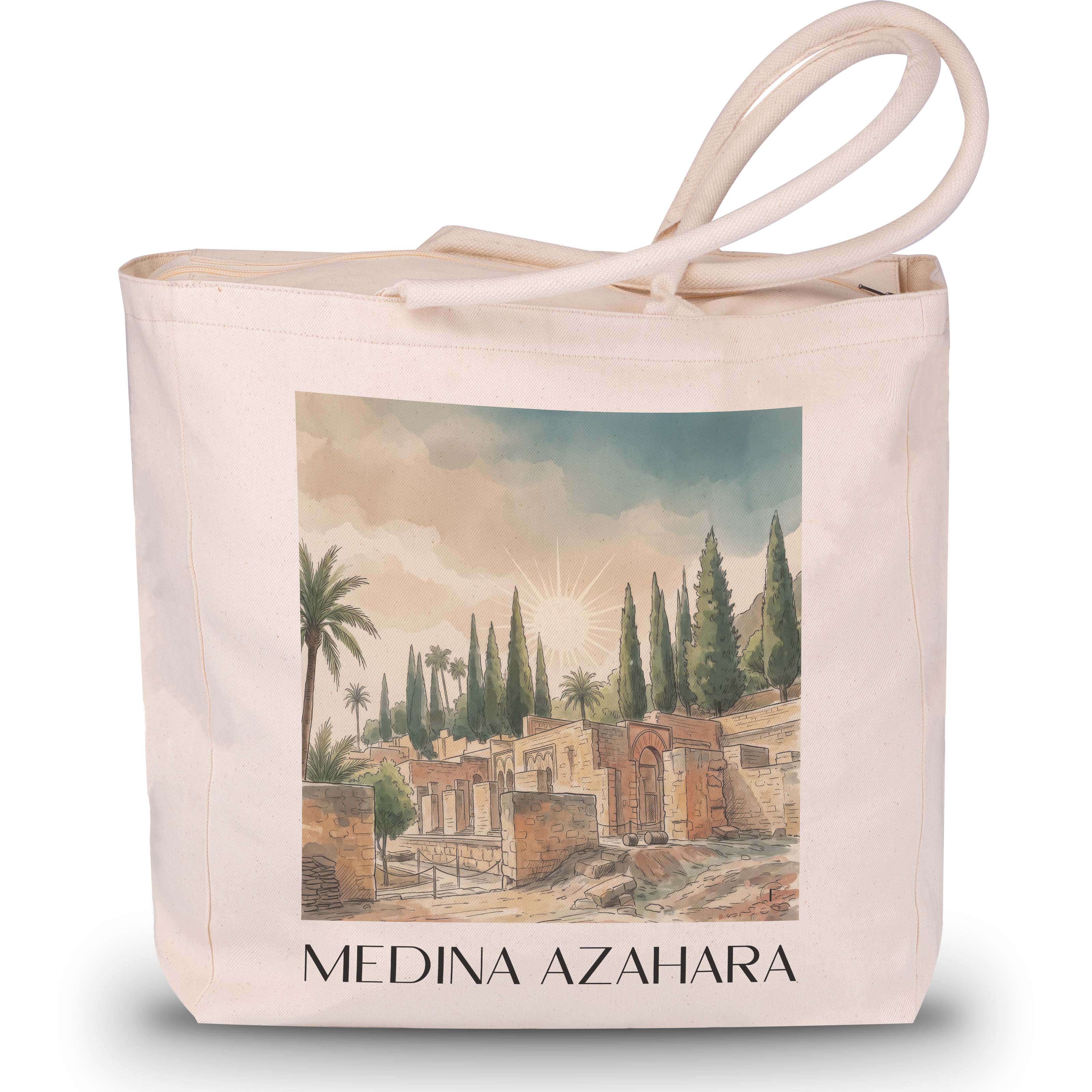 medina-azahara-córdoba-spanien-einkaufstasche-aquarell