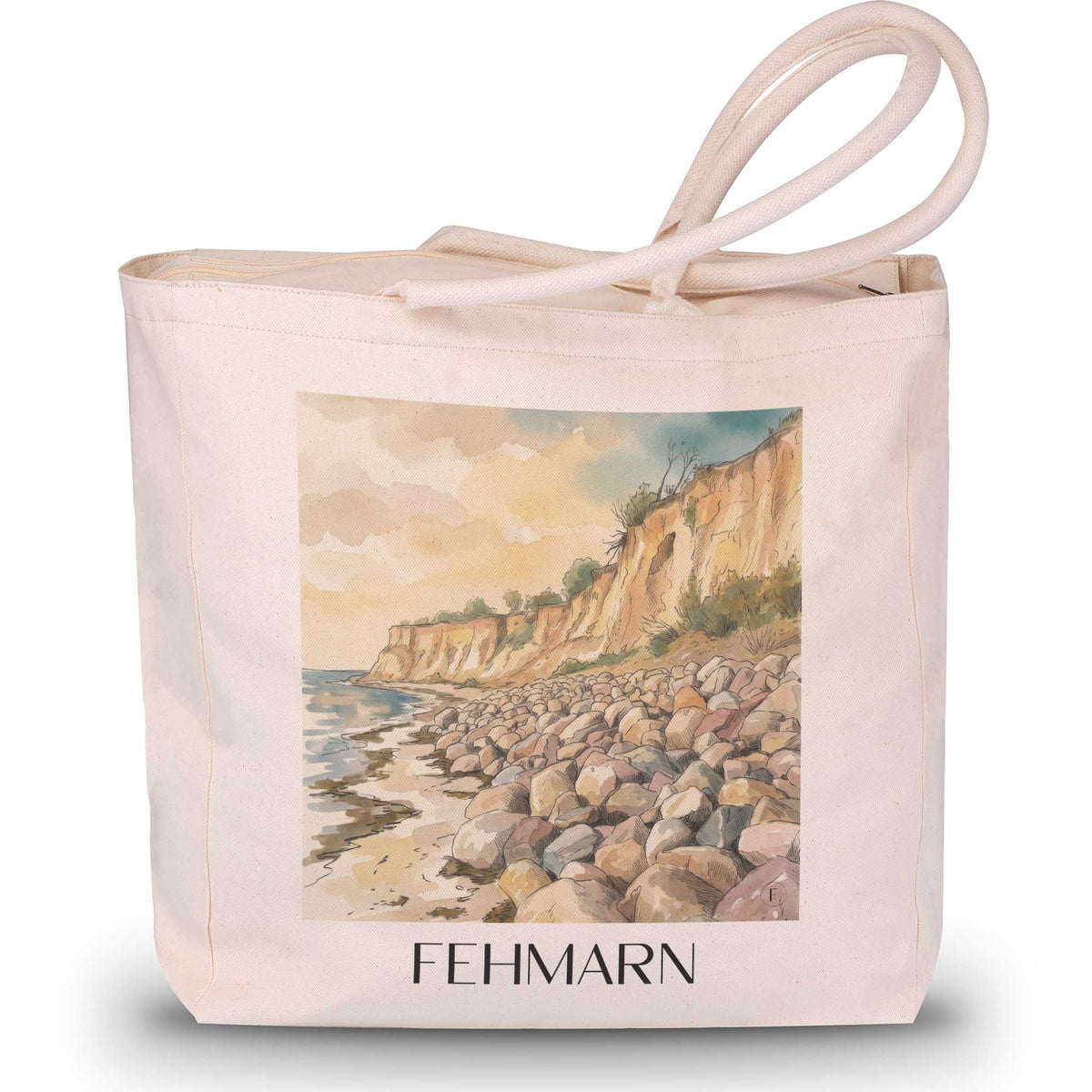 fehmarn-ostholstein-deutschland-einkaufstasche-aquarell
