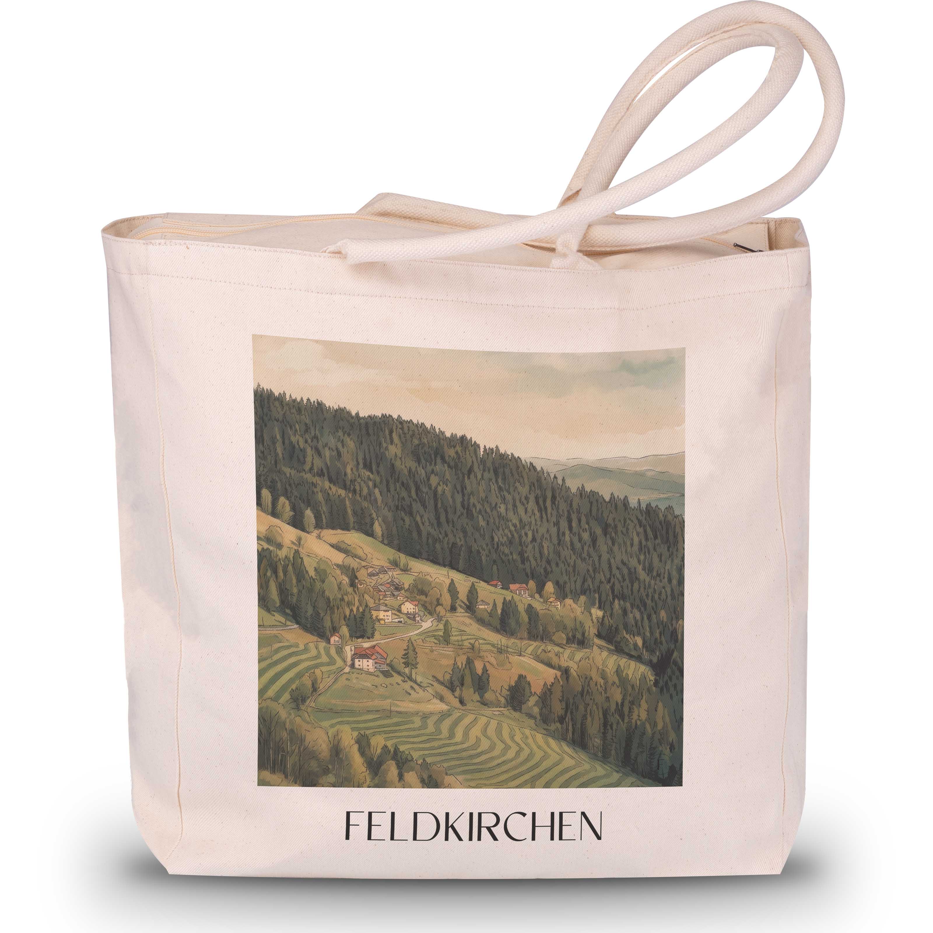 Feldkirchen Shopping Tasche - Kärnten - Österreich Tote Bag - Einkaufstasche im Aquarell Stil - favplace