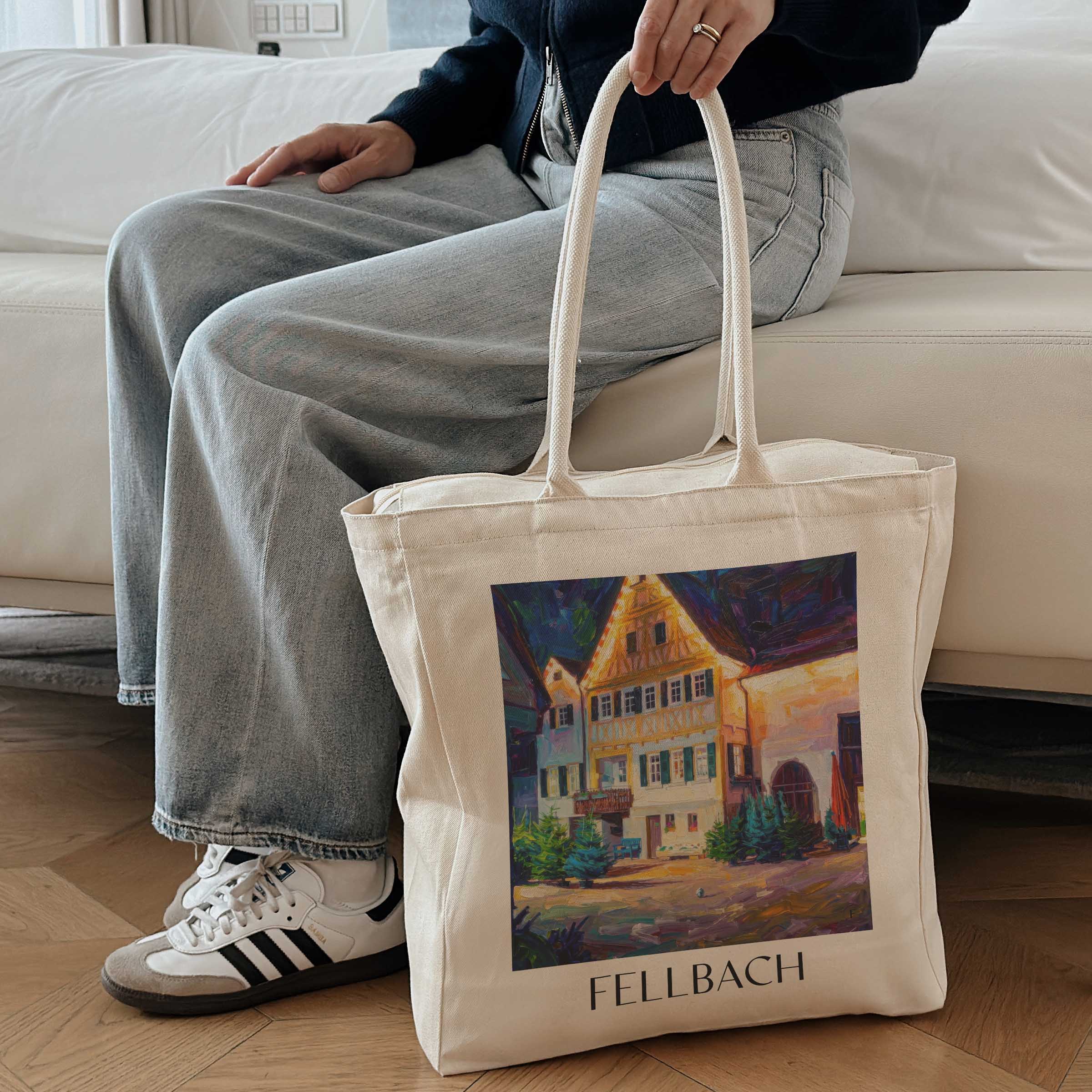 fellbach-württemberg-deutschland-einkaufstasche-oil-painting-oelgemaelde