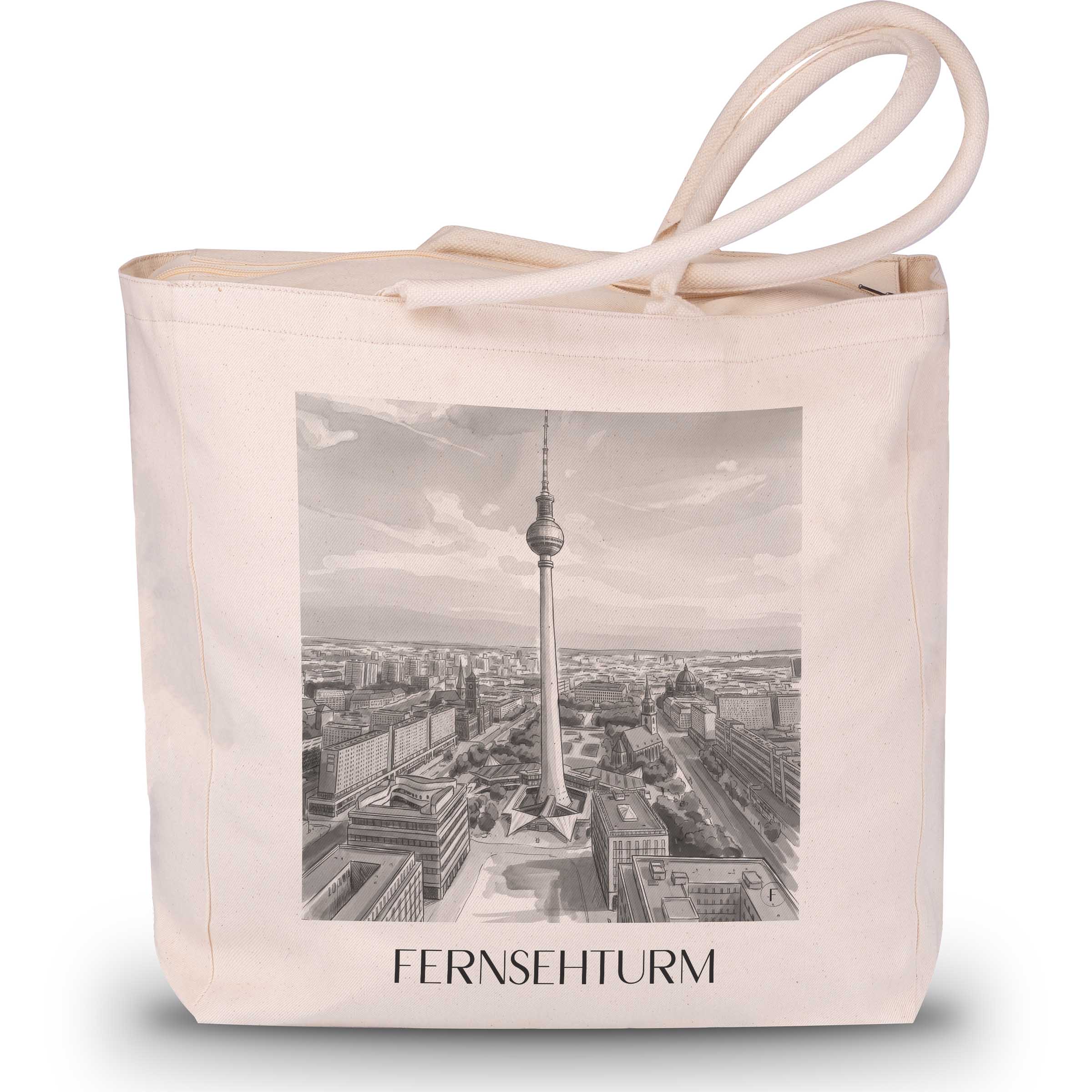 fernsehturm-berlin-deutschland-einkaufstasche-aquarell-schwarz-weiss