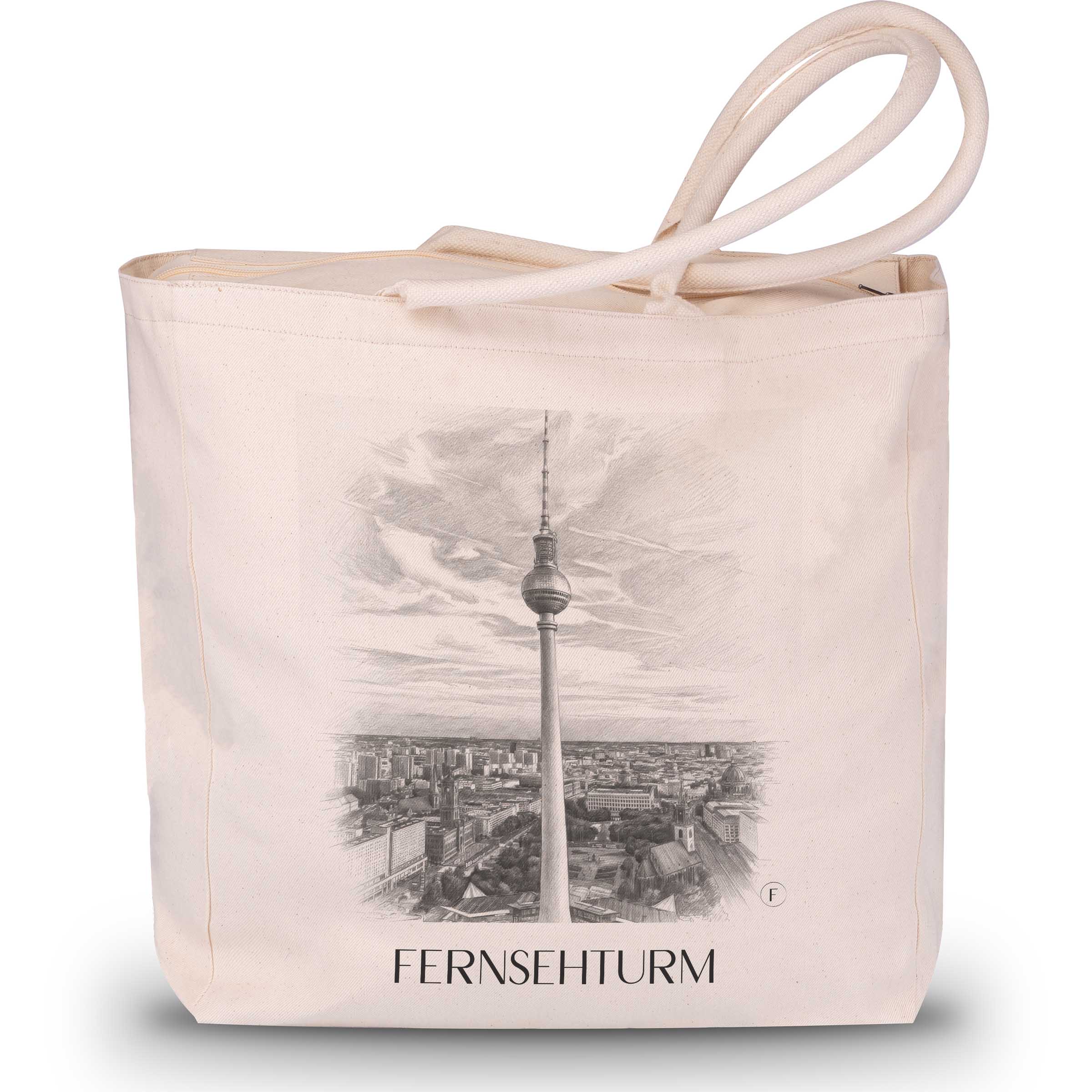 fernsehturm-berlin-deutschland-einkaufstasche-bleistift-zeichnung-drawing