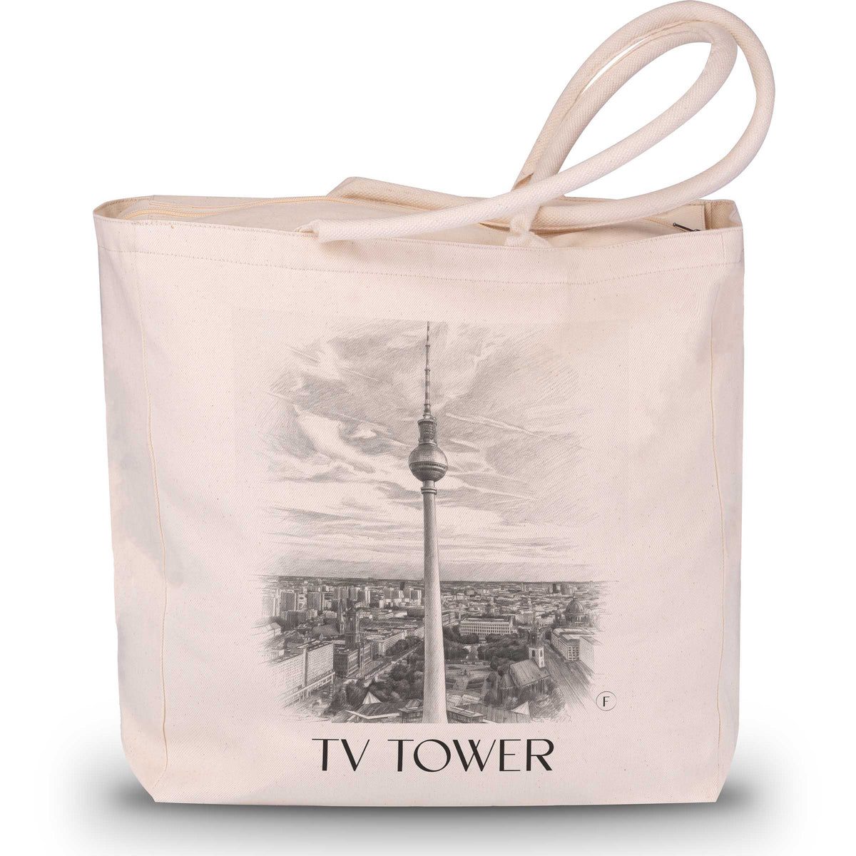 Fernsehturm Shopping Tasche - Berlin - Deutschland Tote Bag - Einkaufstasche im Zeichnung Stil - favplace