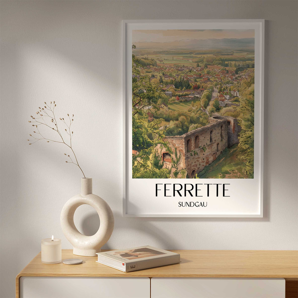 ferrette-sundgau-frankreich-poster-aquarell