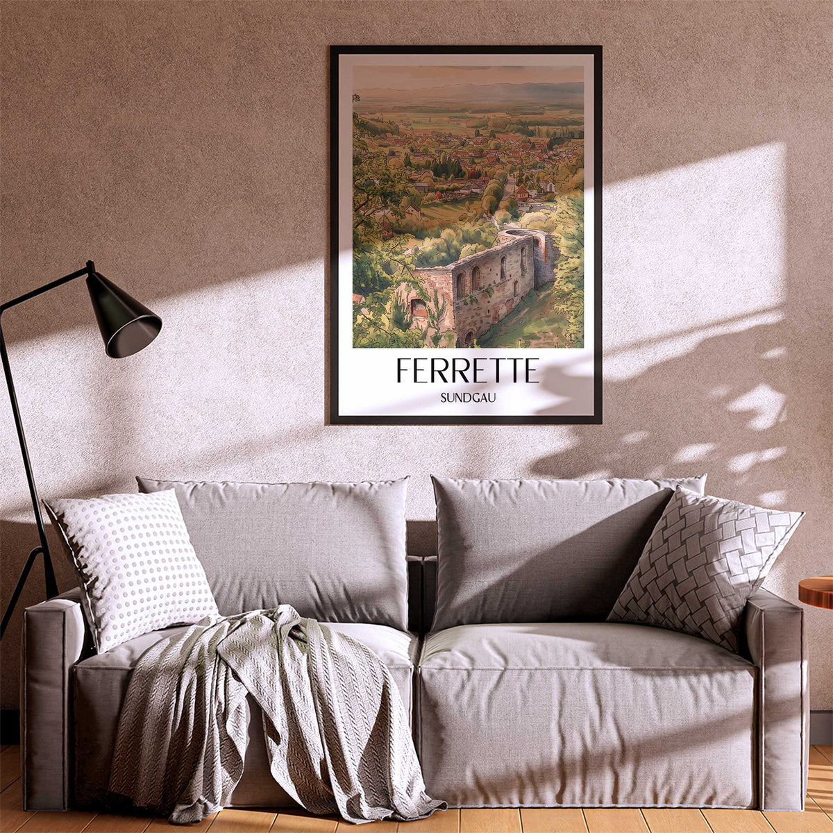 ferrette-sundgau-frankreich-poster-aquarell