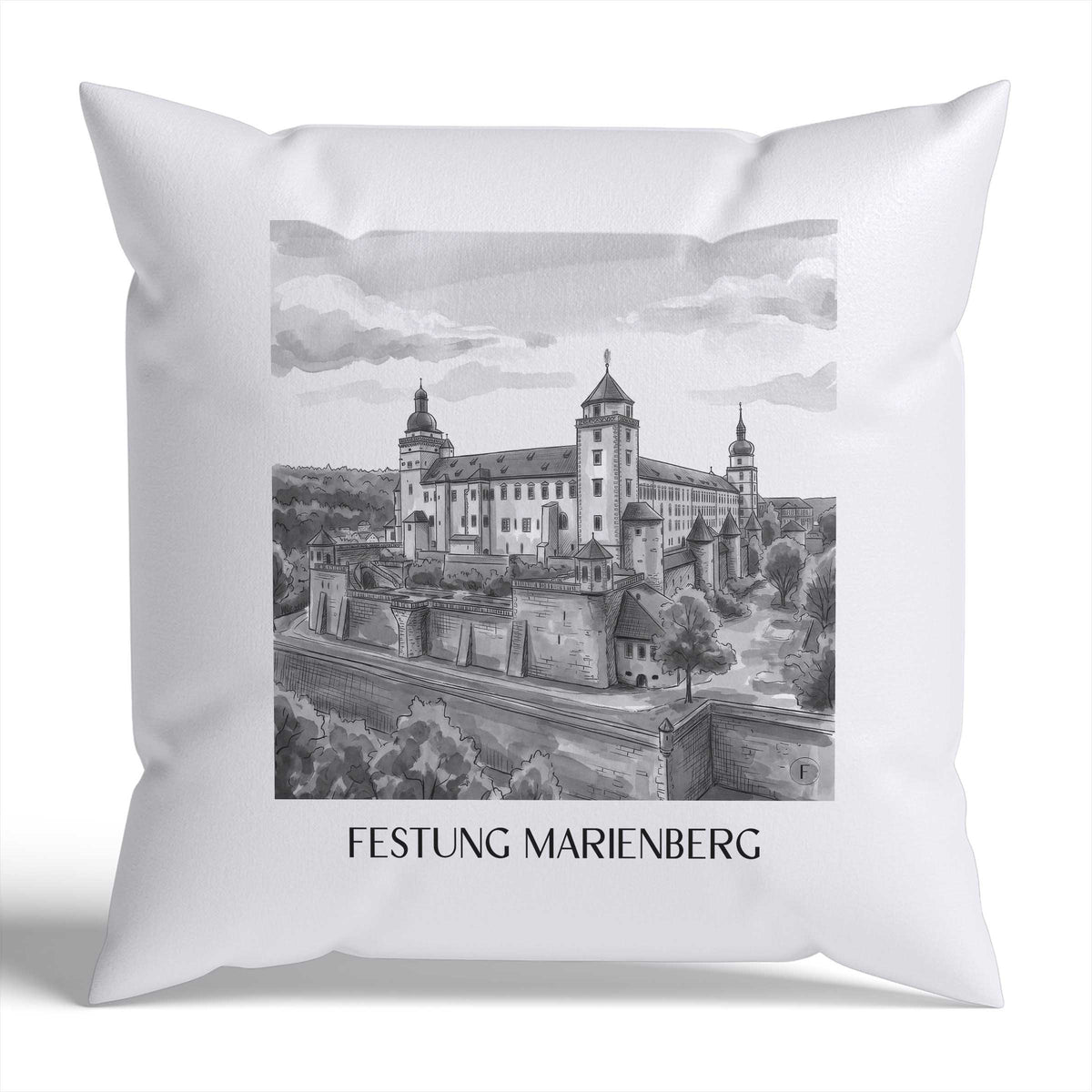 festung-marienberg-würzburg-deutschland-kissenbezug-aquarell-schwarz-weiss