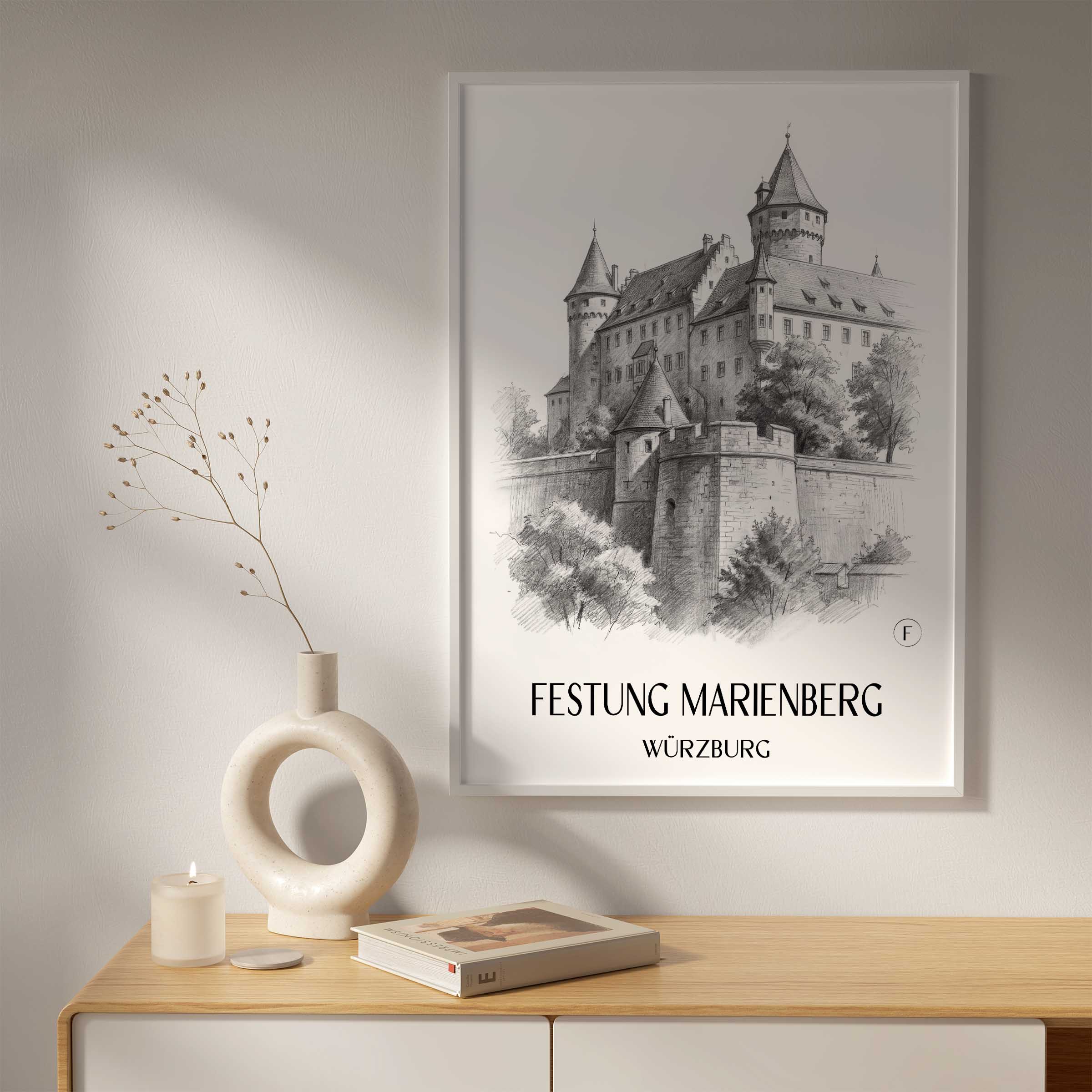 festung-marienberg-würzburg-deutschland-poster-bleistift-zeichnung-drawing