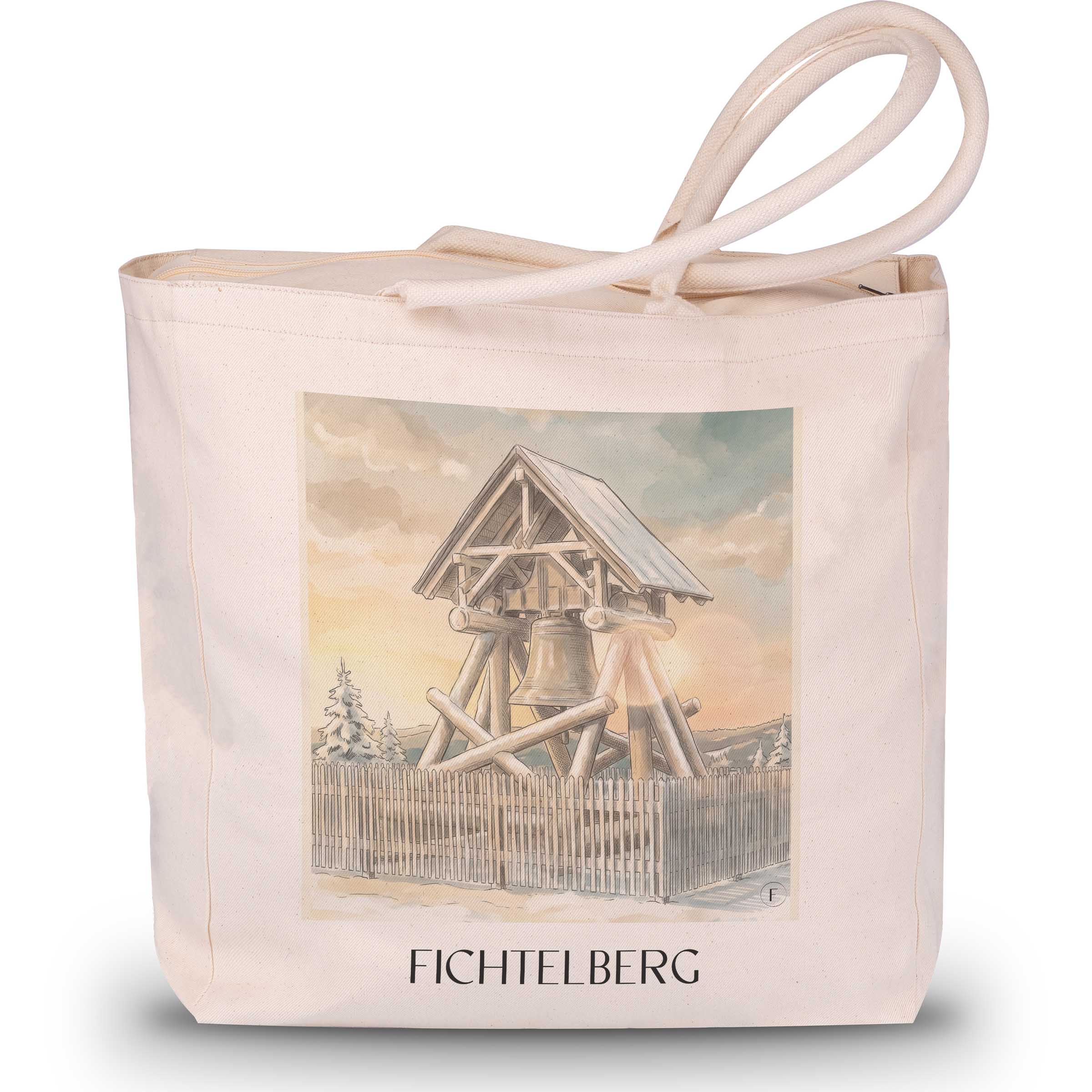 Fichtelberg Shopping Tasche - Erzgebirge - Deutschland Tote Bag - Einkaufstasche im Aquarell Stil - favplace