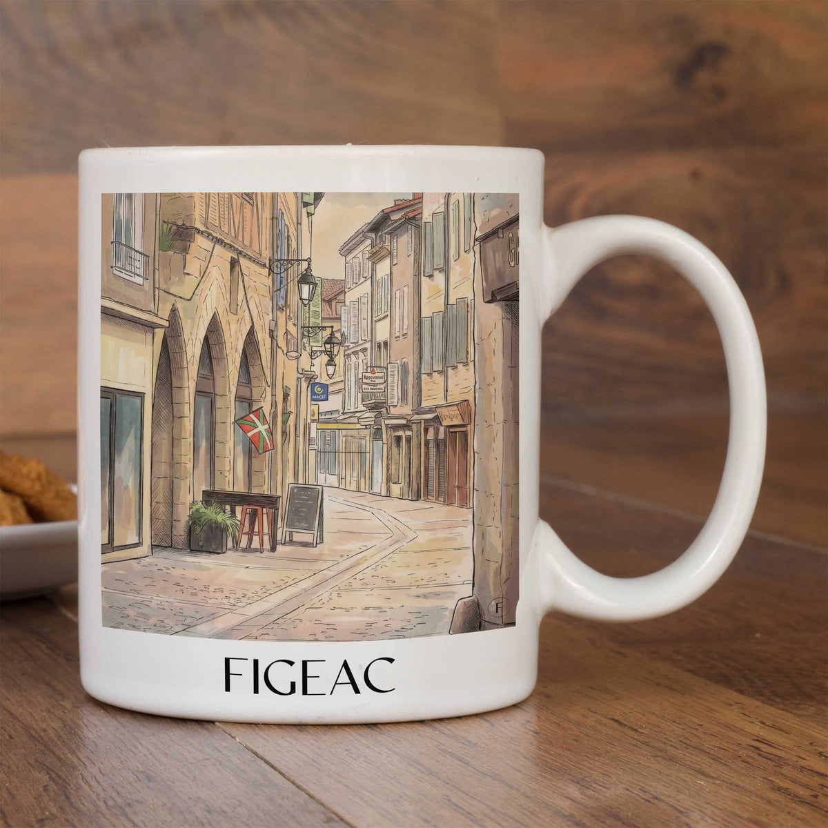figeac-vallée-du-célé-frankreich-kaffeebecher-aquarell