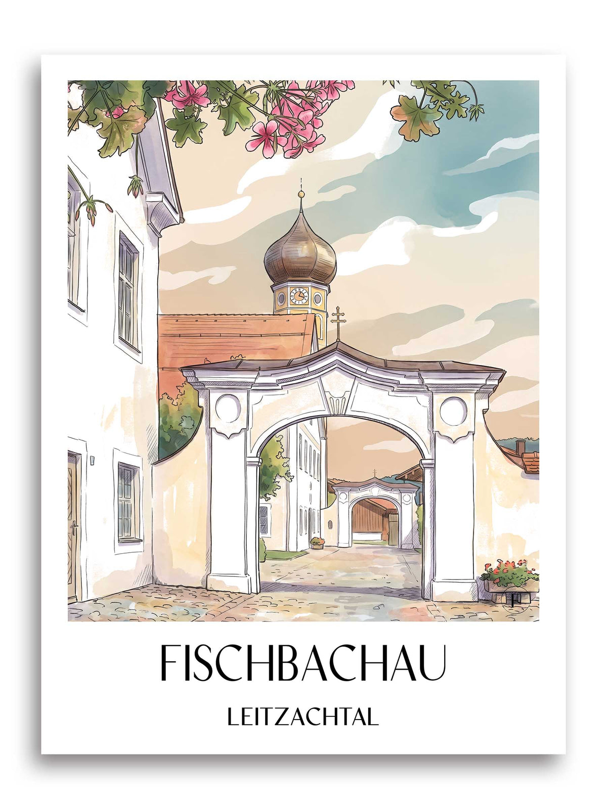 fischbachau-leitzachtal-deutschland-poster-aquarell
