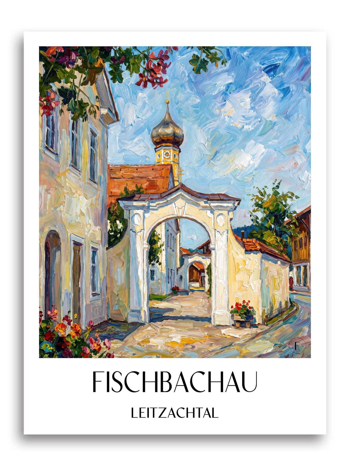 Fischbachau Poster - Leitzachtal - Deutschland Kunstdruck - Ölgemälde von A4 bis A1 - favplace