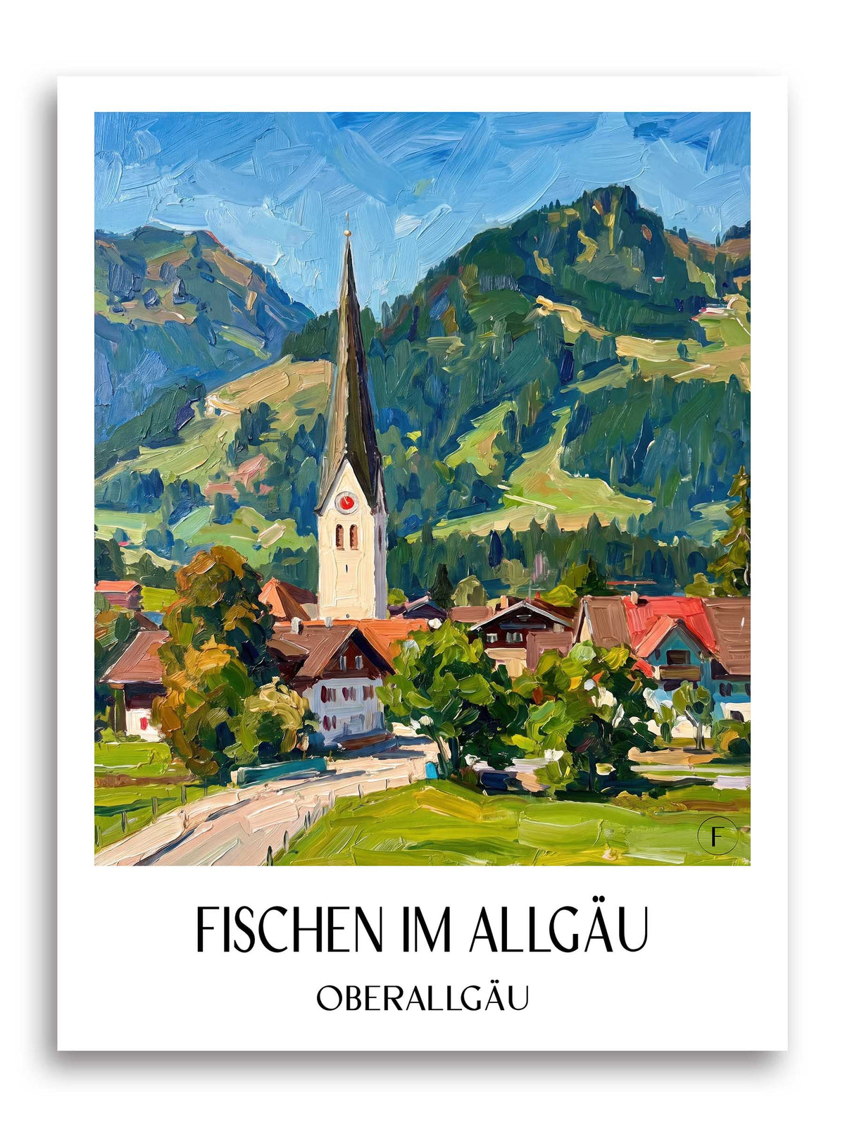 Fischen Im Allgäu Poster - Oberallgäu - Deutschland Kunstdruck - Ölgemälde von A4 bis A1 - favplace