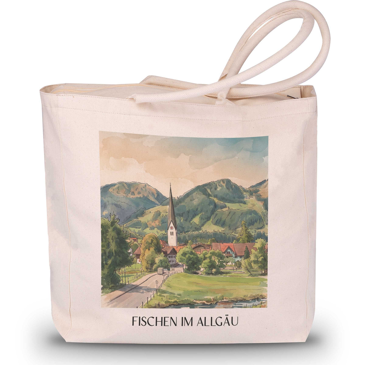 fischen-im-allgäu-oberallgäu-deutschland-einkaufstasche-aquarell