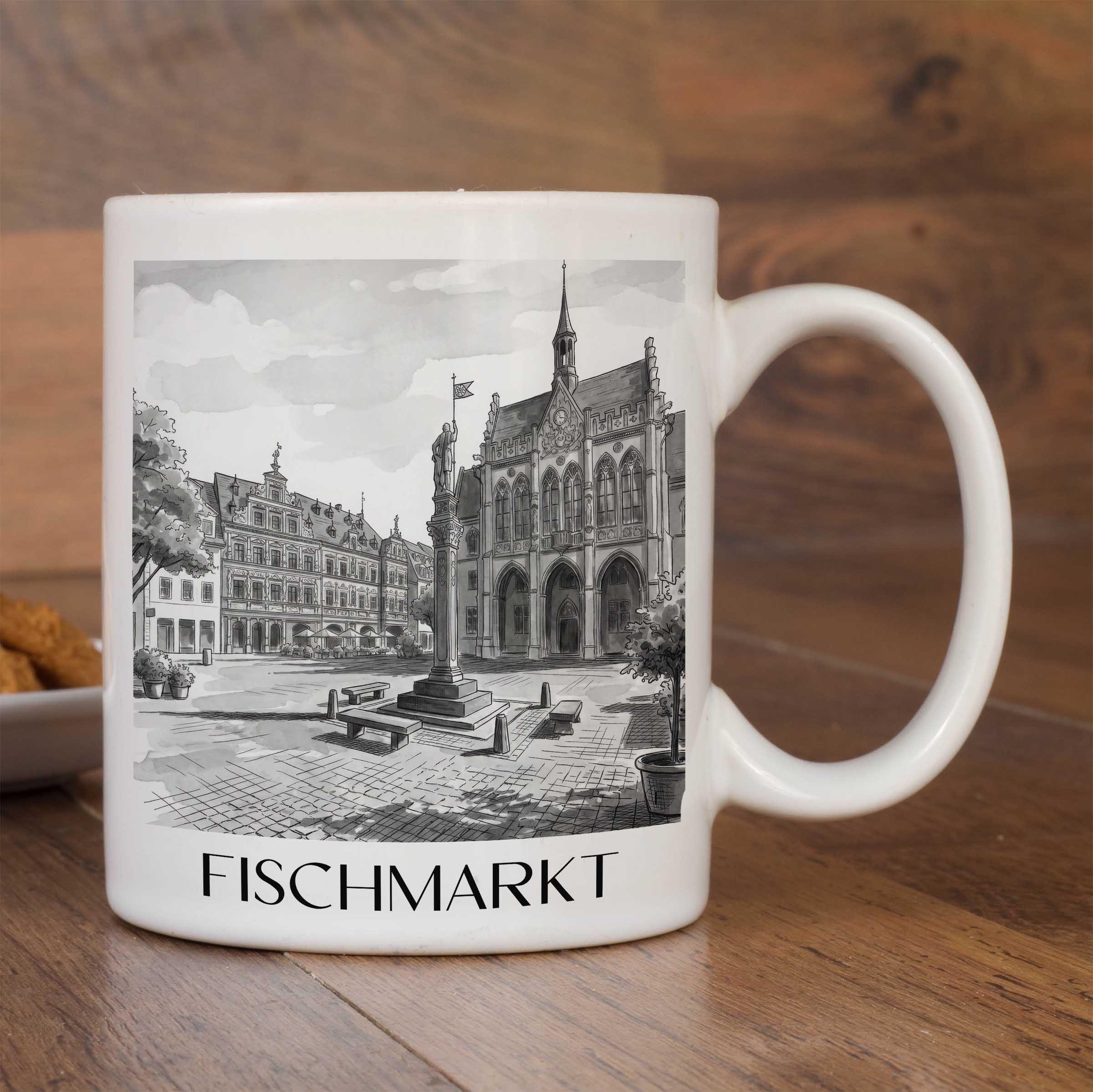 fischmarkt-erfurt-deutschland-kaffeebecher-aquarell-schwarz-weiss