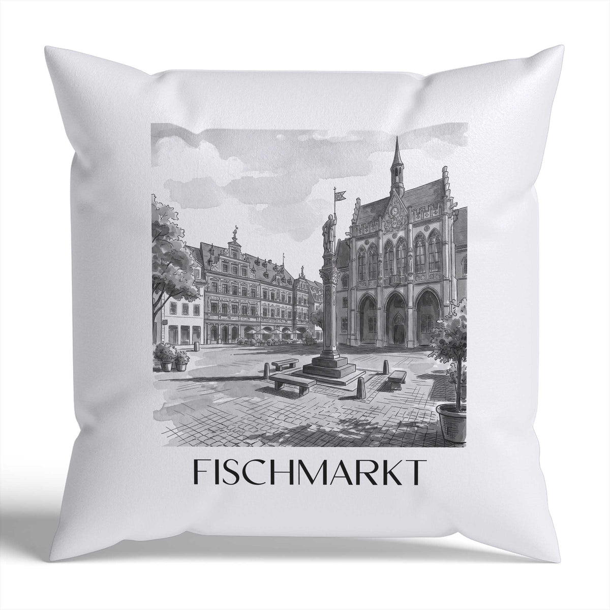 fischmarkt-erfurt-deutschland-kissenbezug-aquarell-schwarz-weiss