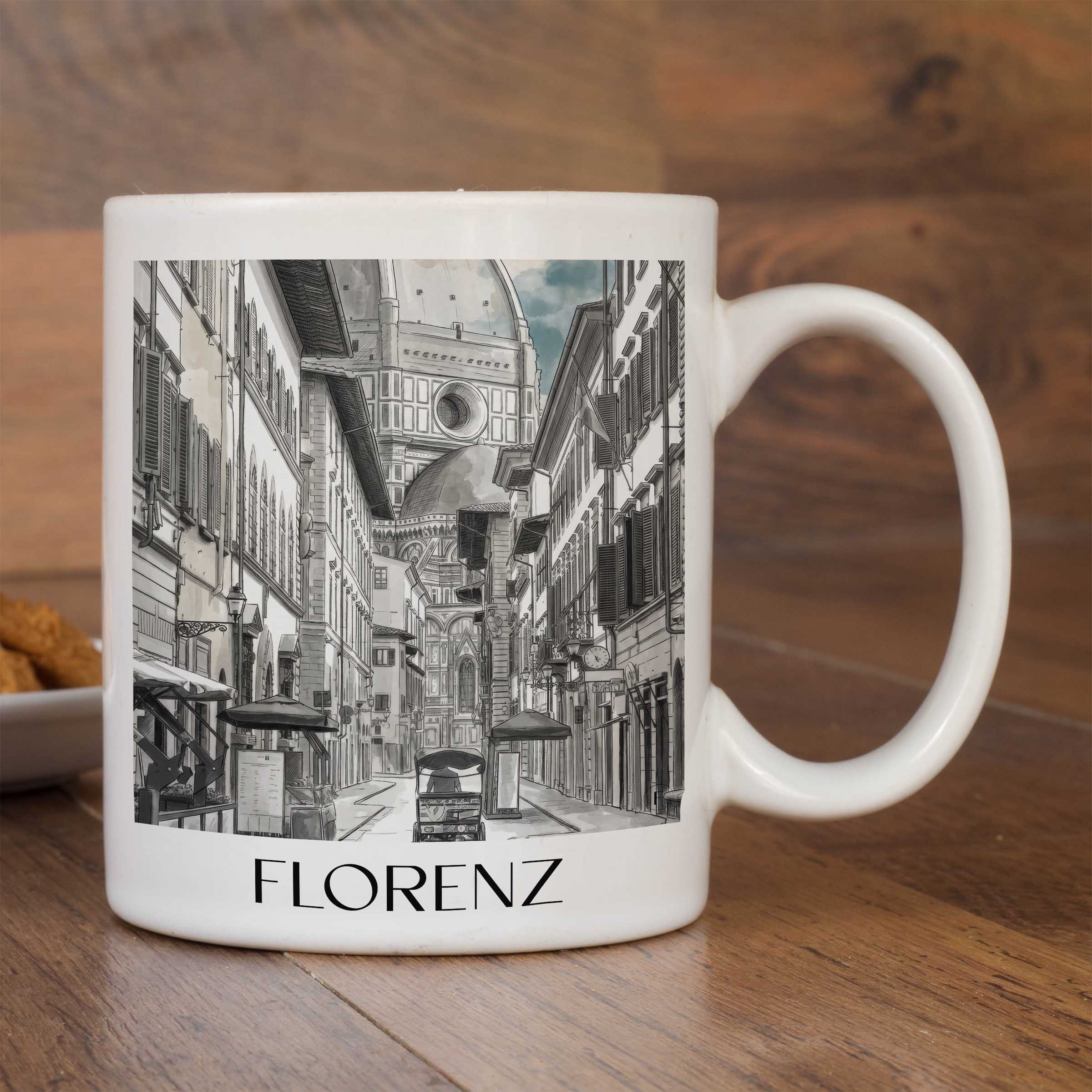 florenz-italien-kaffeebecher-aquarell-schwarz-weiss