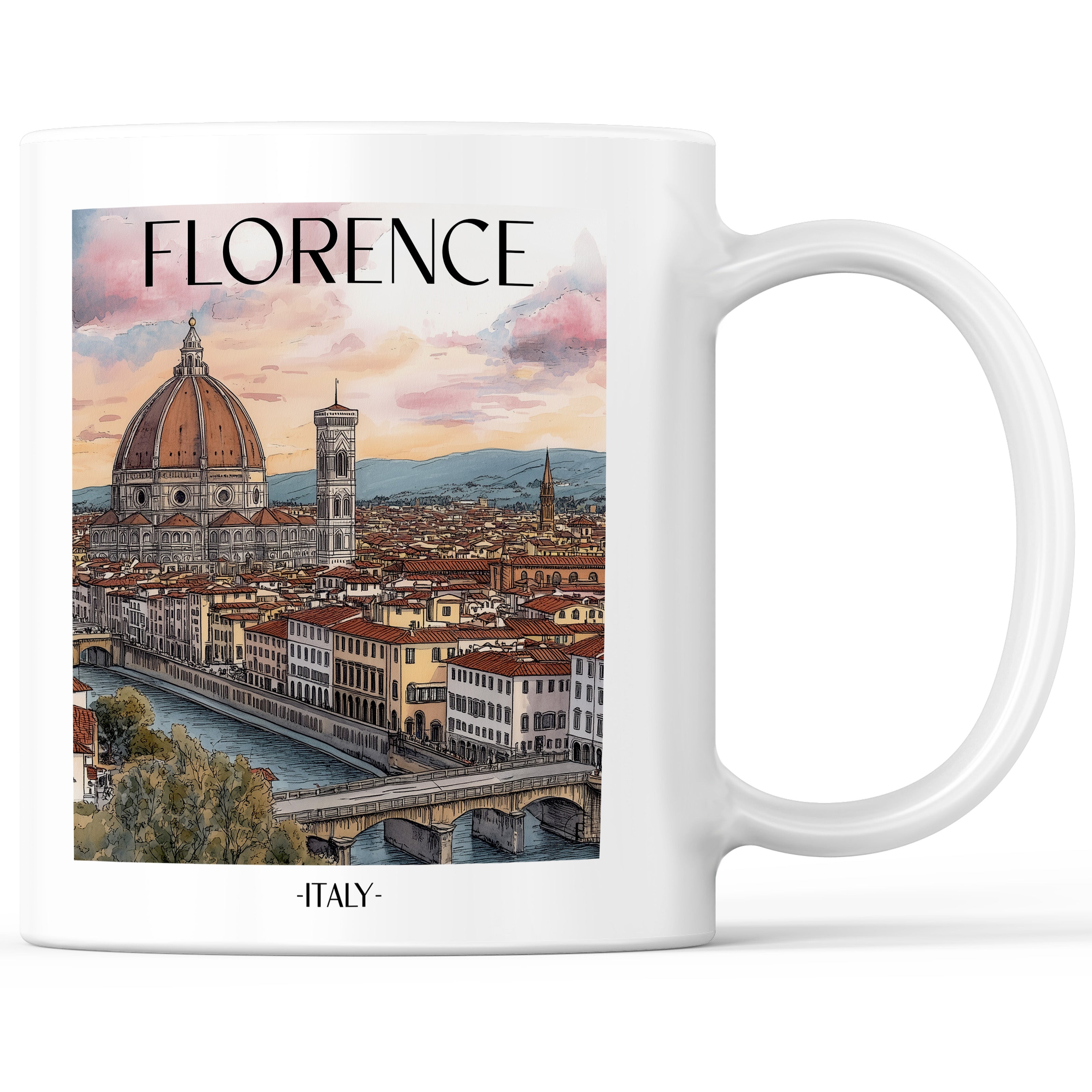 Florenz - Italien Becher - Kaffeetasse im Aquarell Stil - favplace