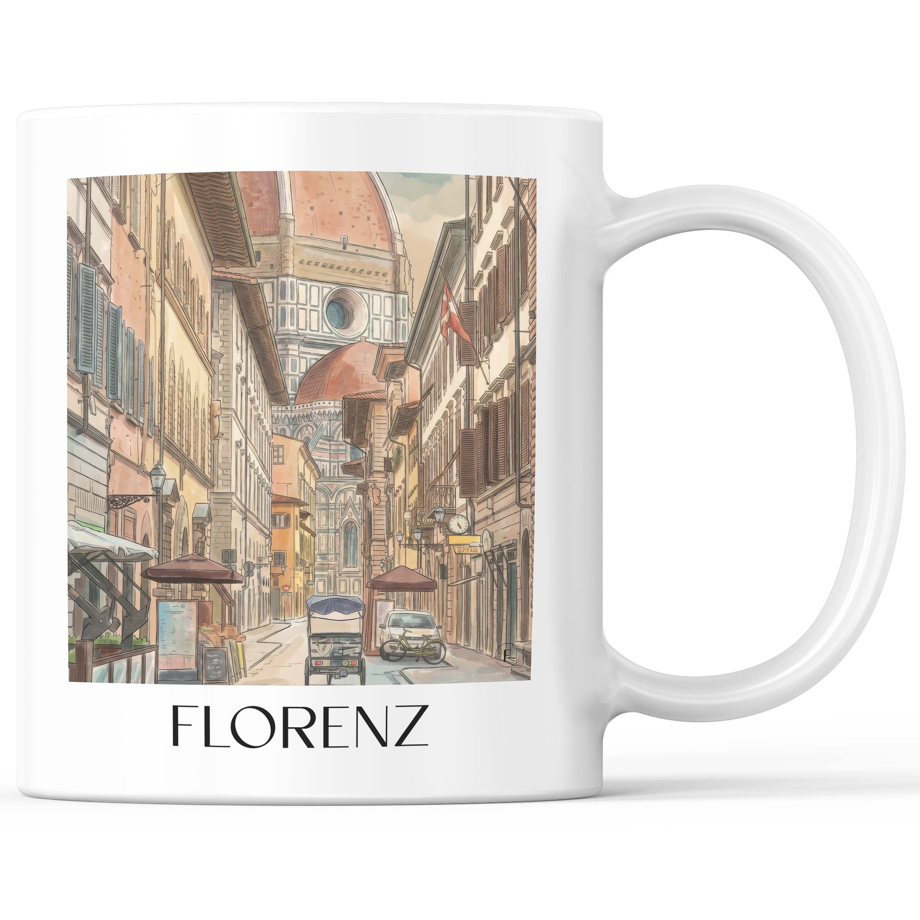 Florenz - Italien Becher - Kaffeetasse im Aquarell Stil - favplace