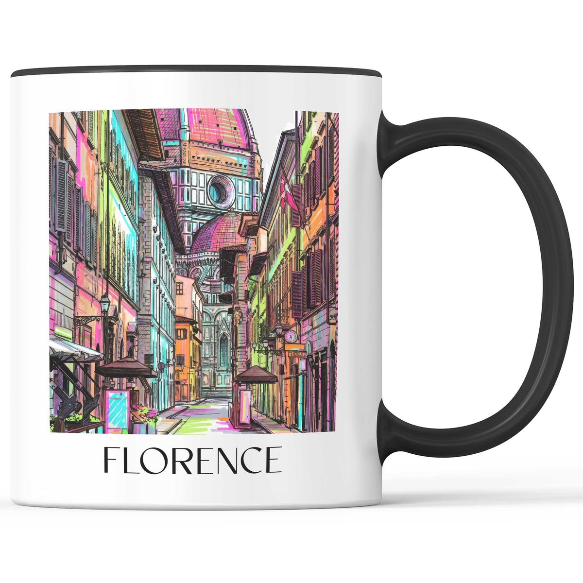 Florenz - Italien Becher - Kaffeetasse im Tag Graffiti Stil - favplace