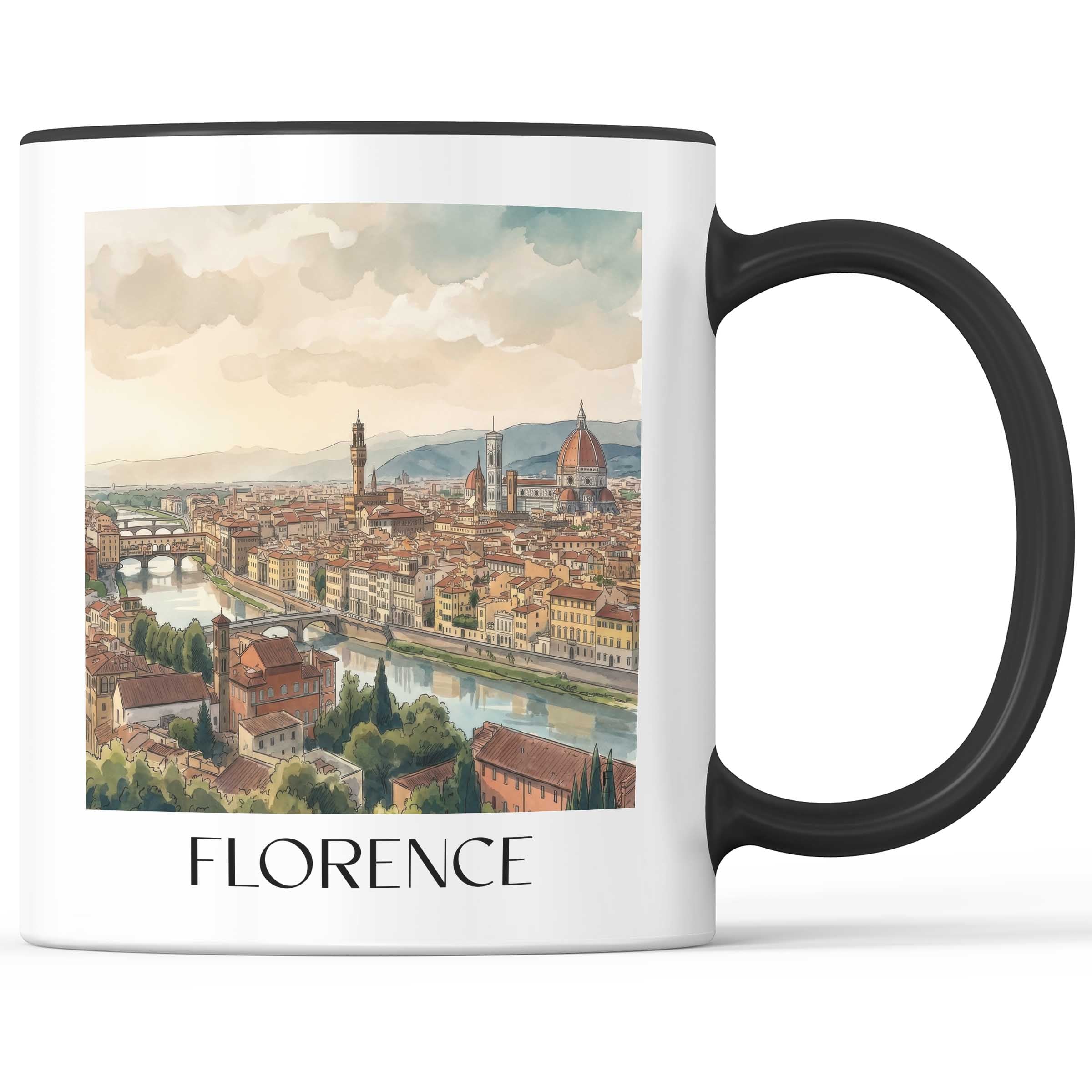 Florenz Kaffeebecher - Toskana - Italien Becher - Kaffeetasse im Aquarell Stil - favplace