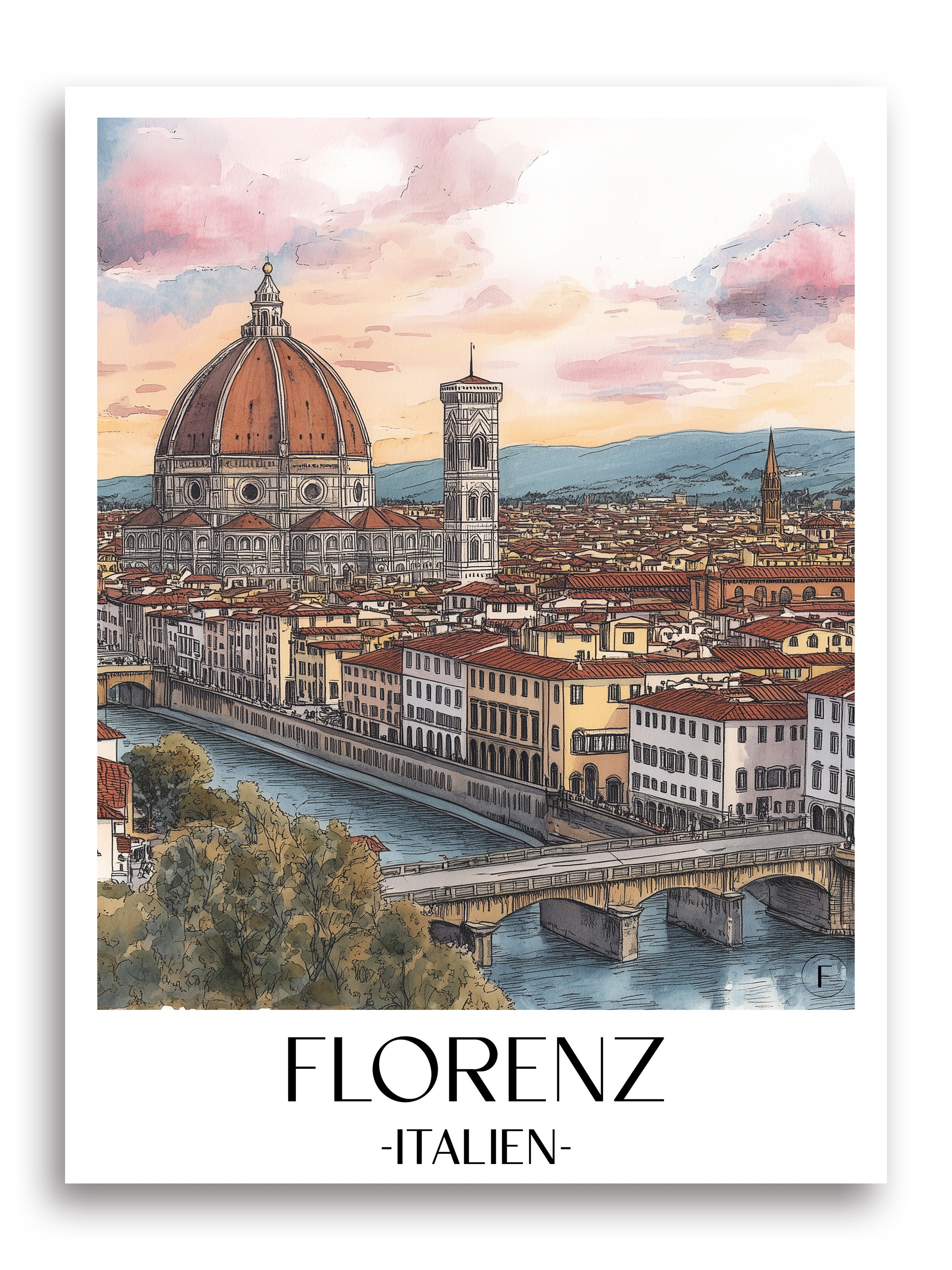 florenz-italien-poster-aquarell