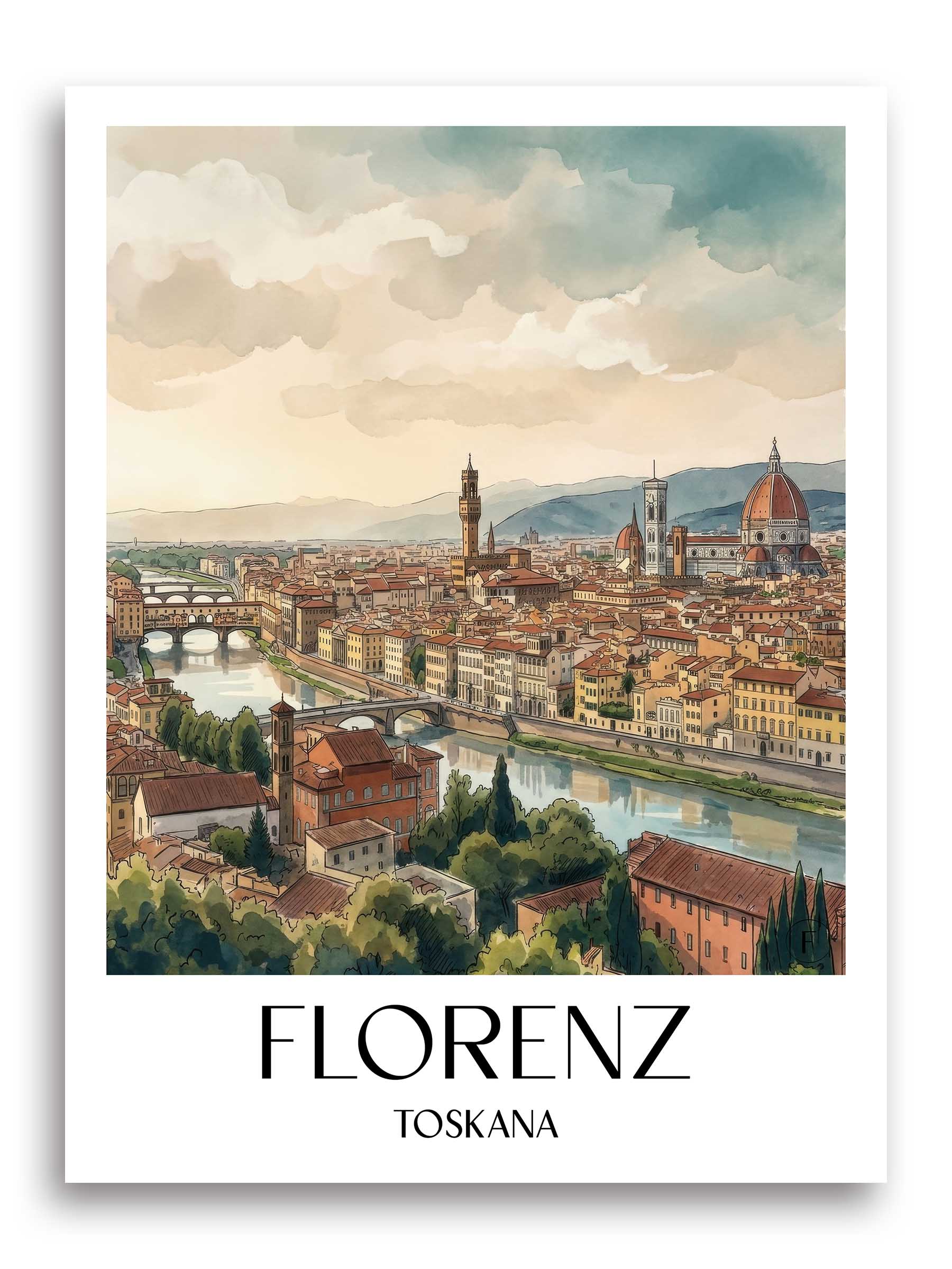 florenz-toskana-italien-poster-aquarell